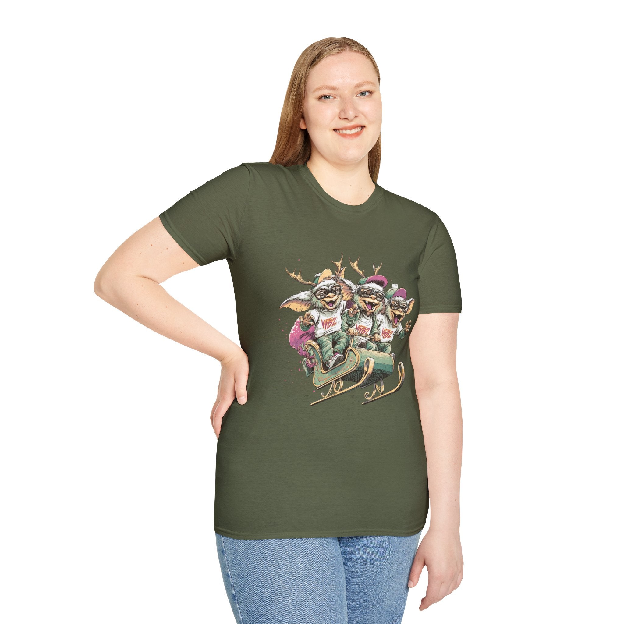 Christmas Gremlin Trio Sleigh T-Shirt
