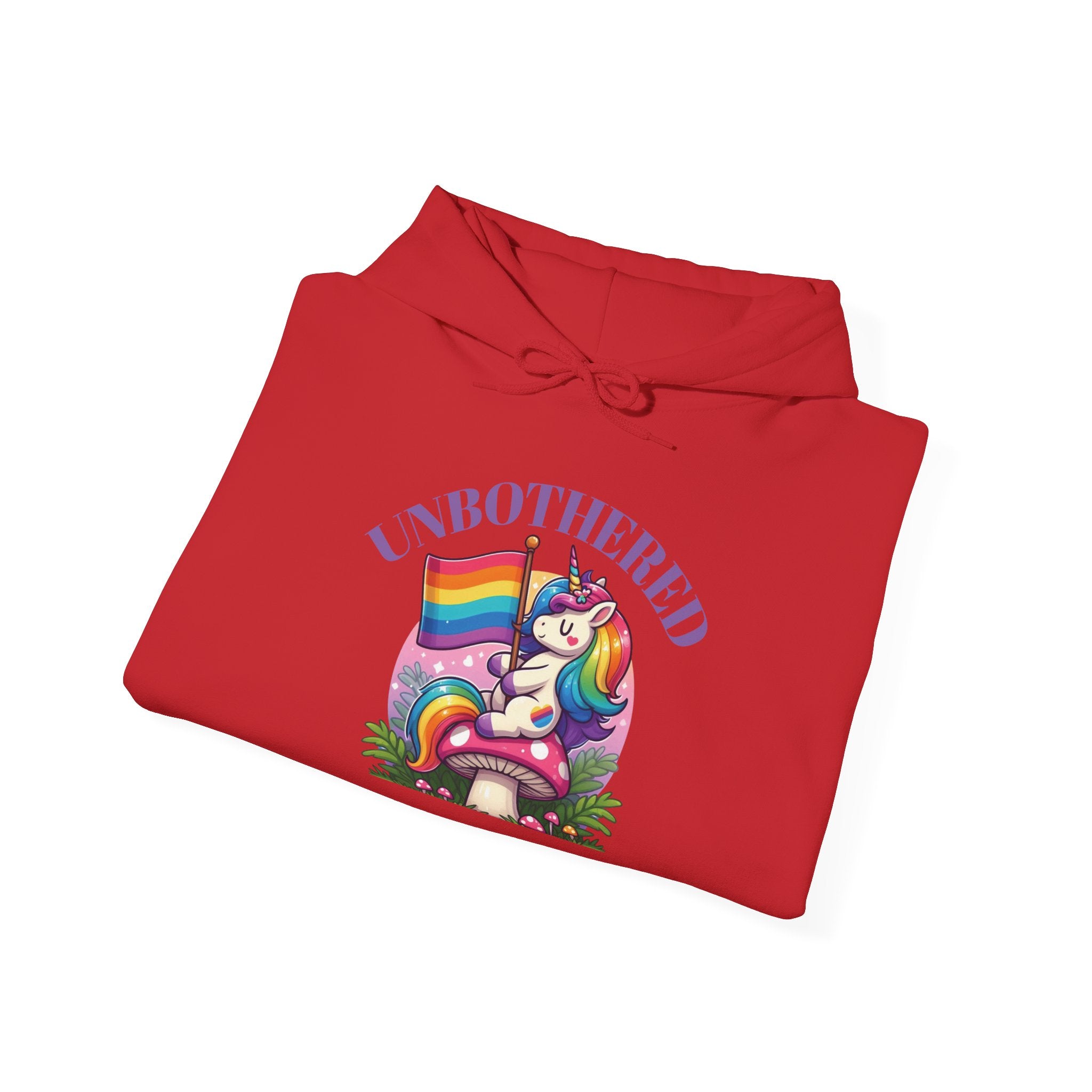 VYBZ "UNBOTHERED" Hoodie for All Ages, LGBTQ+ Gift, Cozy Sweatshirt, Cute Animal Apparel, Fun Pride Merchandise