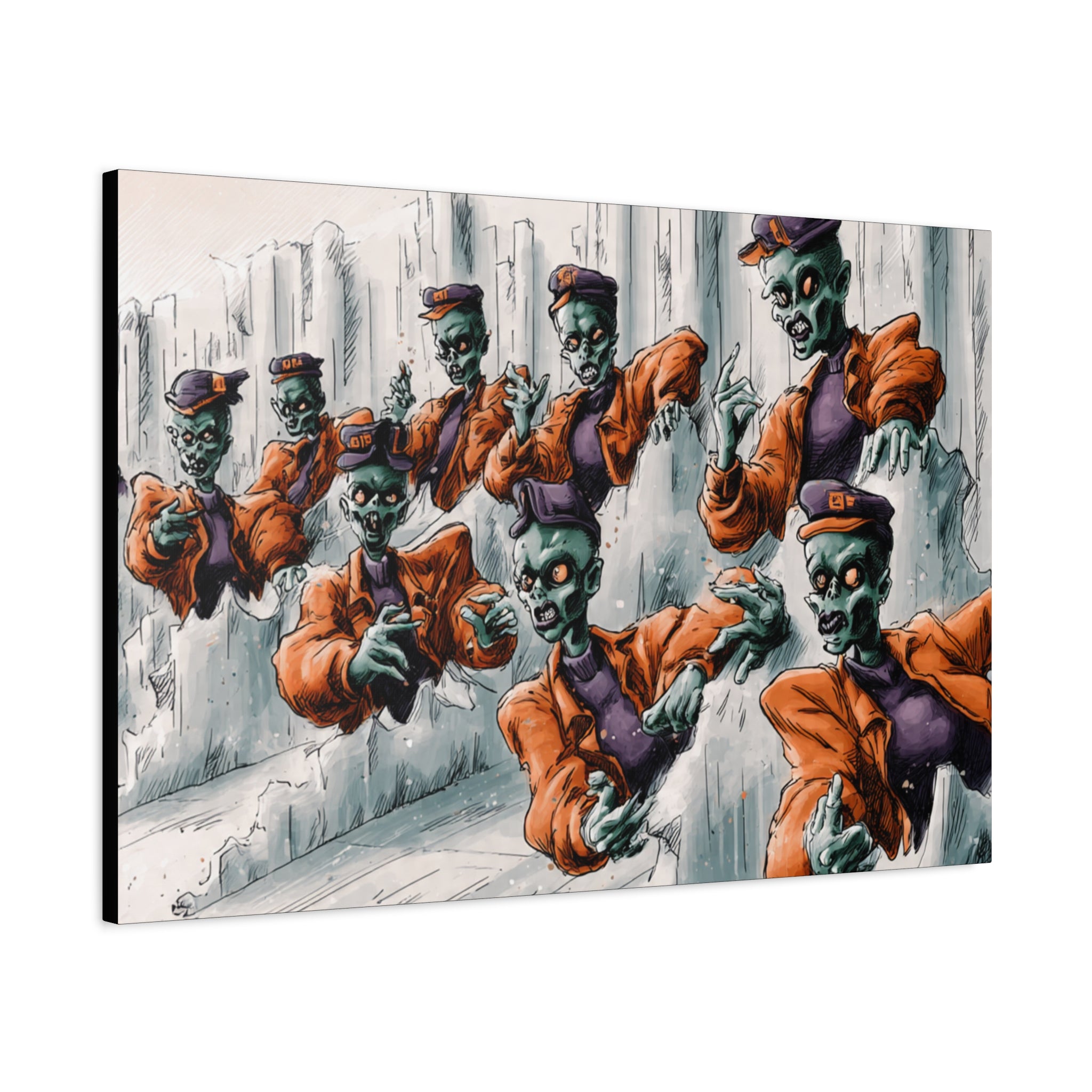 Zombie Chorus Matte Canvas Wall Art