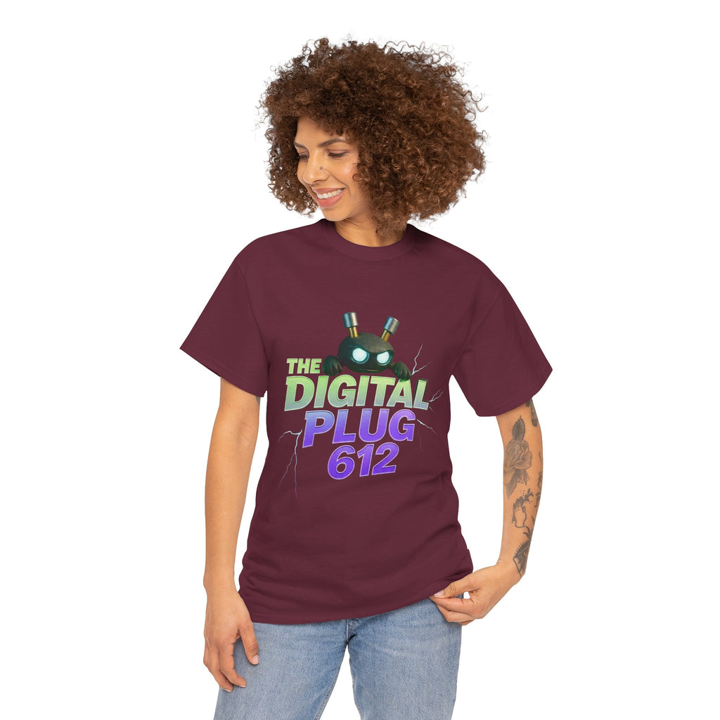 The Digital Plug 612 Tee — Retro Neon Tech Graphic T-Shirt