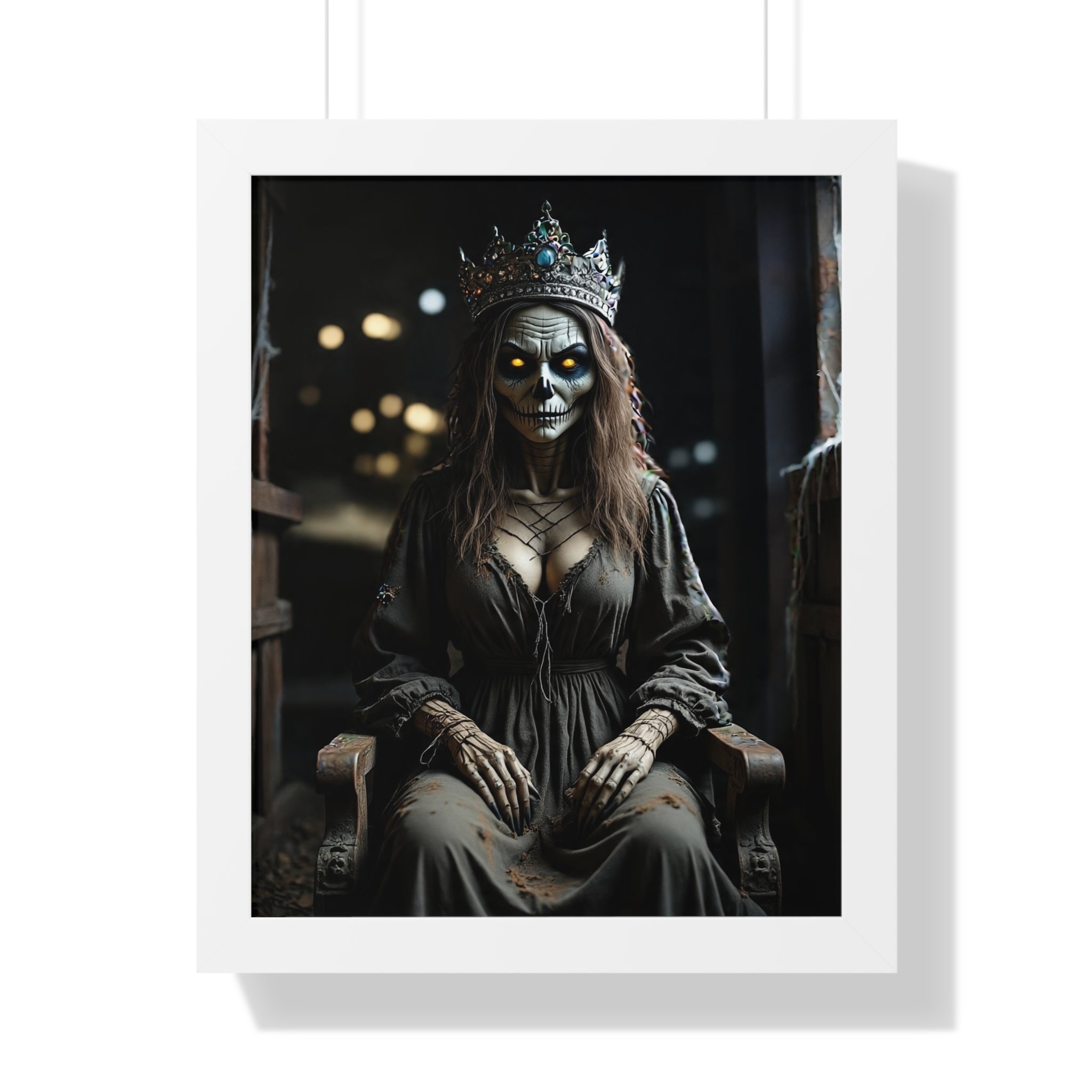 Eerie Framed Vertical Poster - Gothic Decor, Halloween Wall Art, Horror Artwork, Unique Home Decor, Spooky Gift