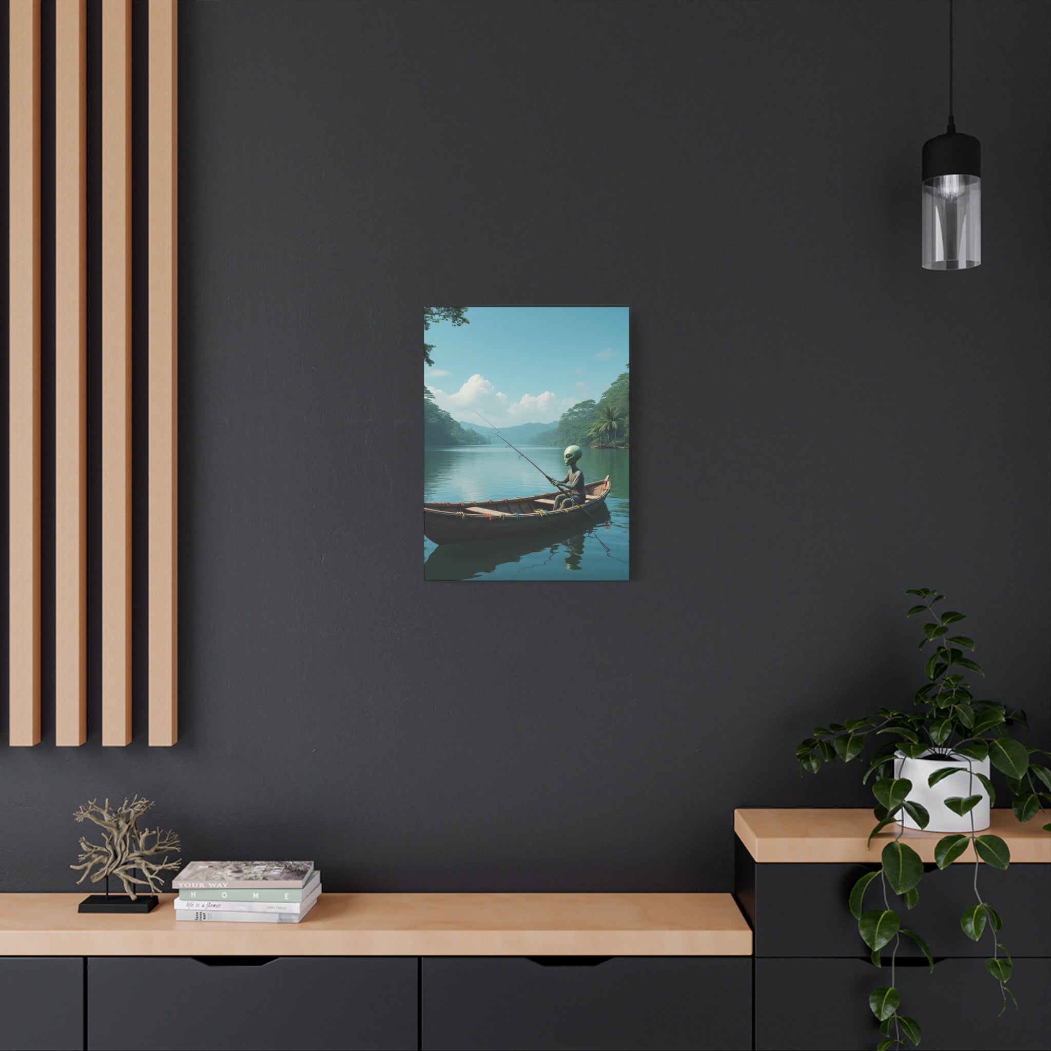 Alien Fishing Canvas Art