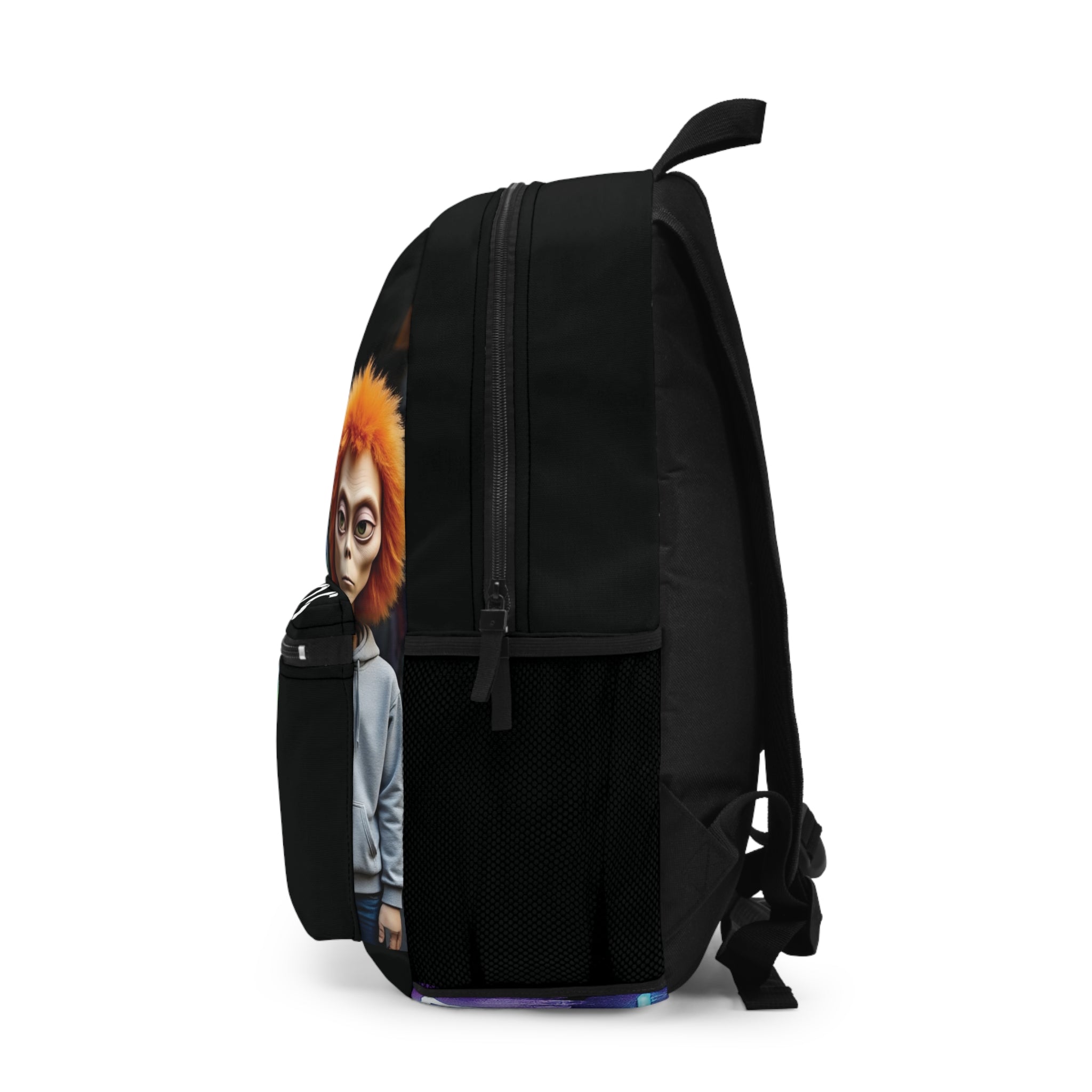 VYBZ "Weirdo Alien" Backpack, Quirky School Bag, Trendy Travel Pack, Unique Gift for Kids and Teens, Stylish Accessory for UFO Lovers