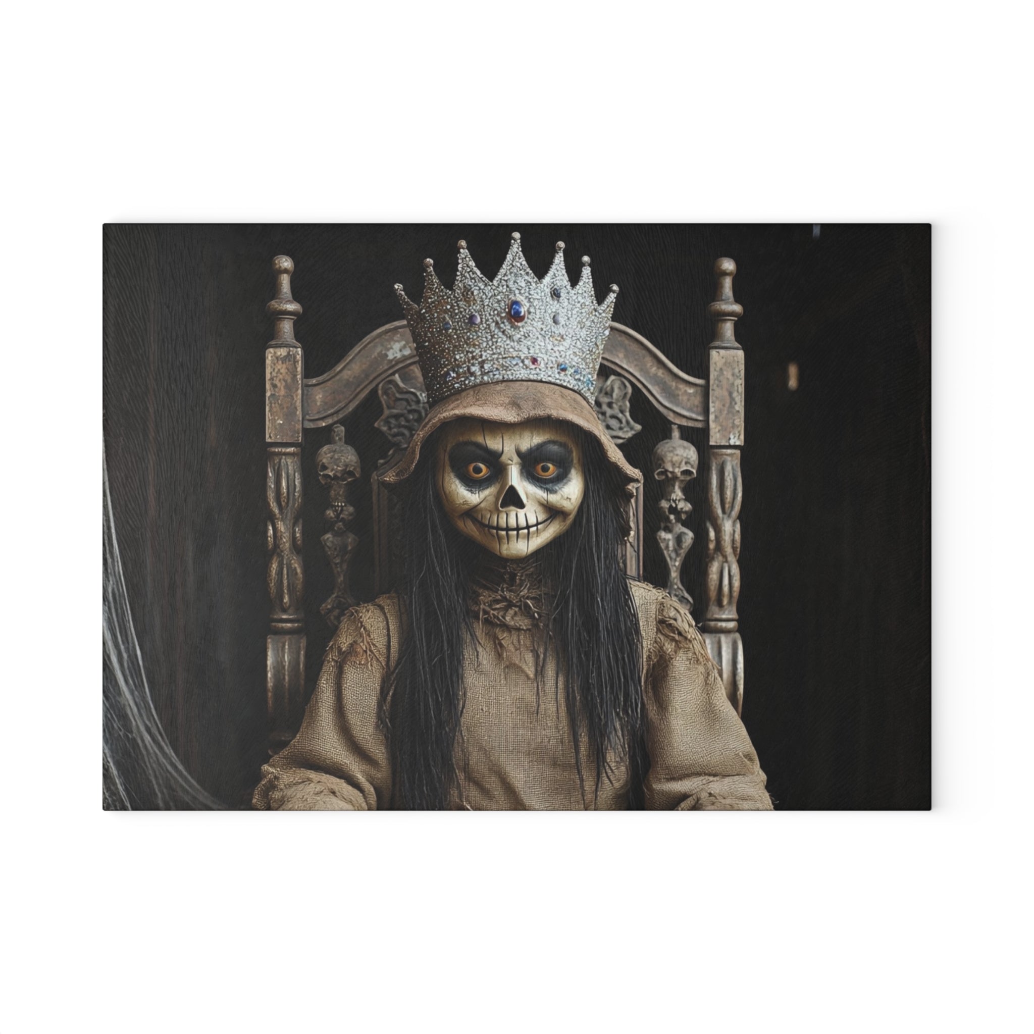 Spooky Skeleton Queen Glass Cutting Board, Halloween Decor, Unique Kitchen Gift, Gothic Culinary Art, Cooking Gift for Her, Party [...]