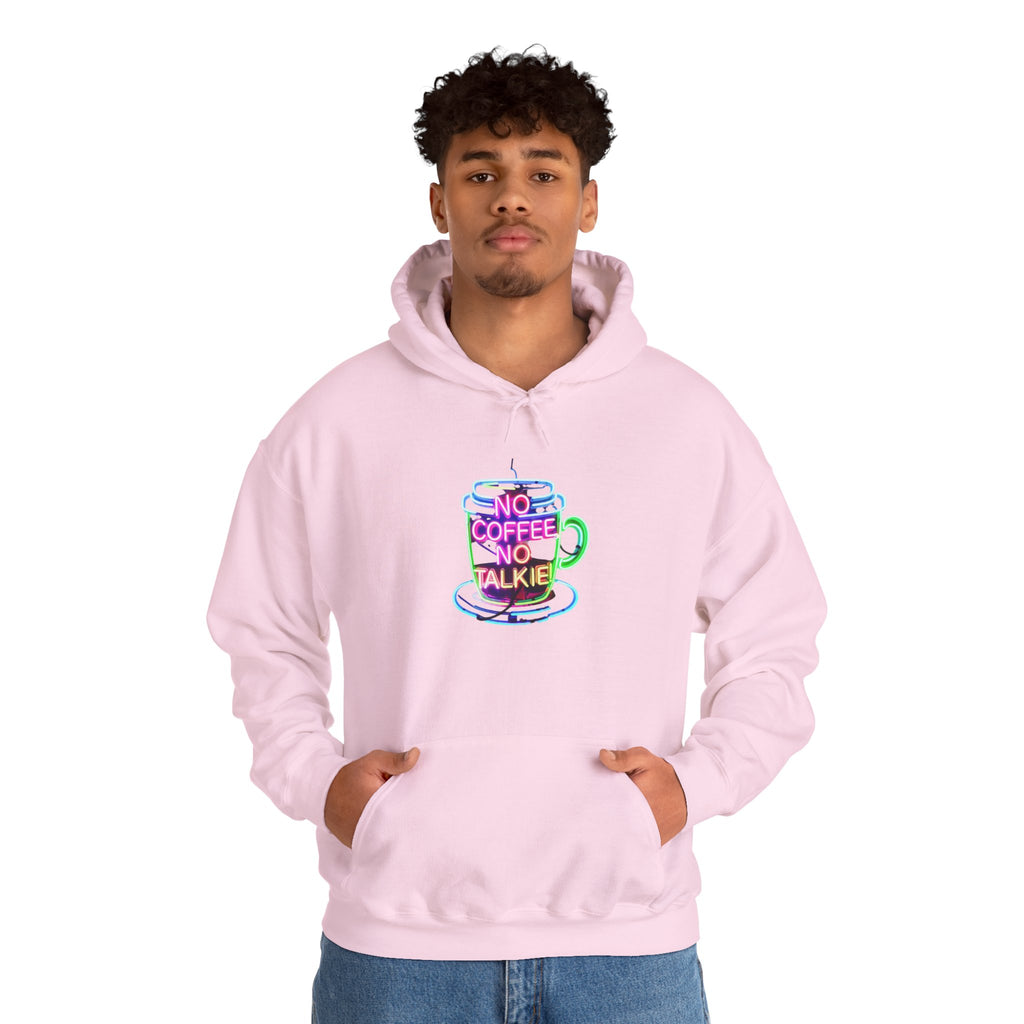Hoodie - "No Coffee No Talkie" Colorful Coffee Cup Hoodie