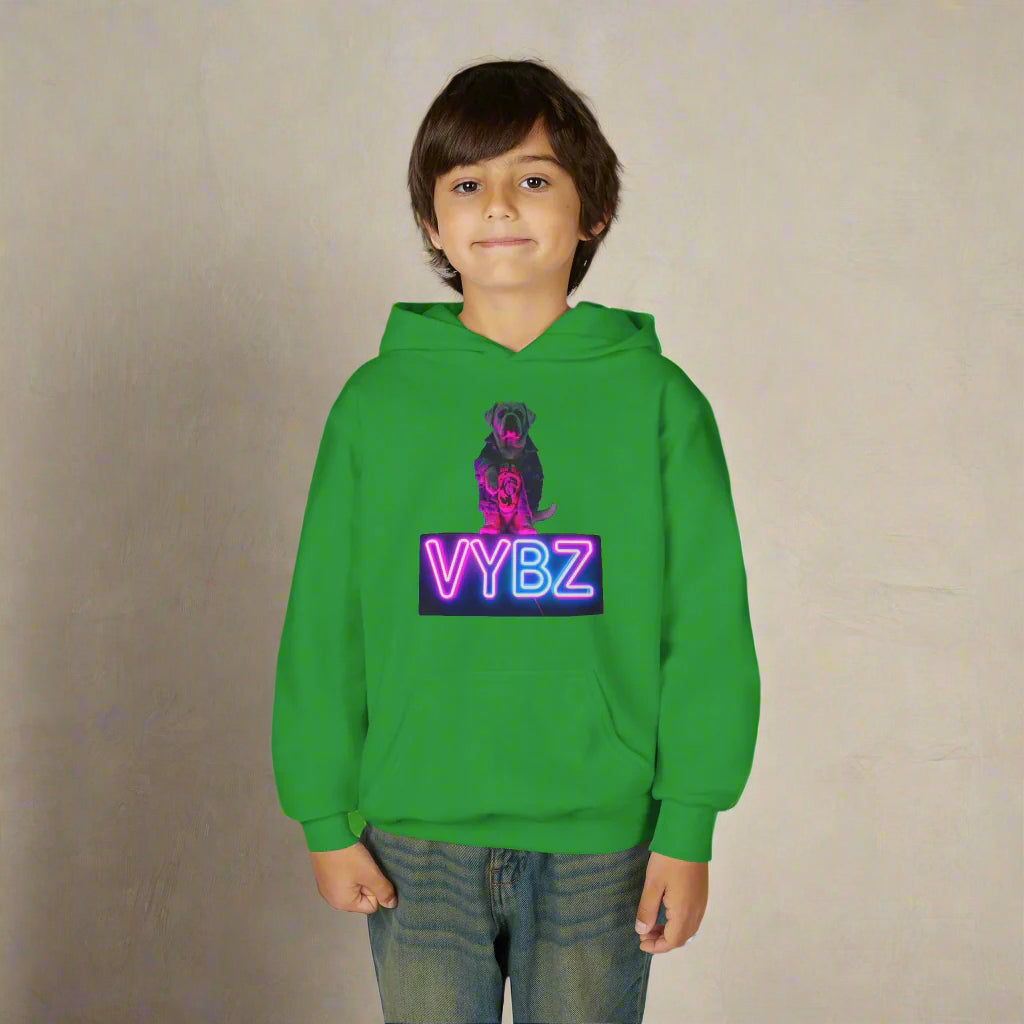 Youth Neon VYBZ Hooded Sweatshirt - Stylish, Comfortable, Gift for Teens, Streetwear, Party Wear, Cool Graphic Hoodie