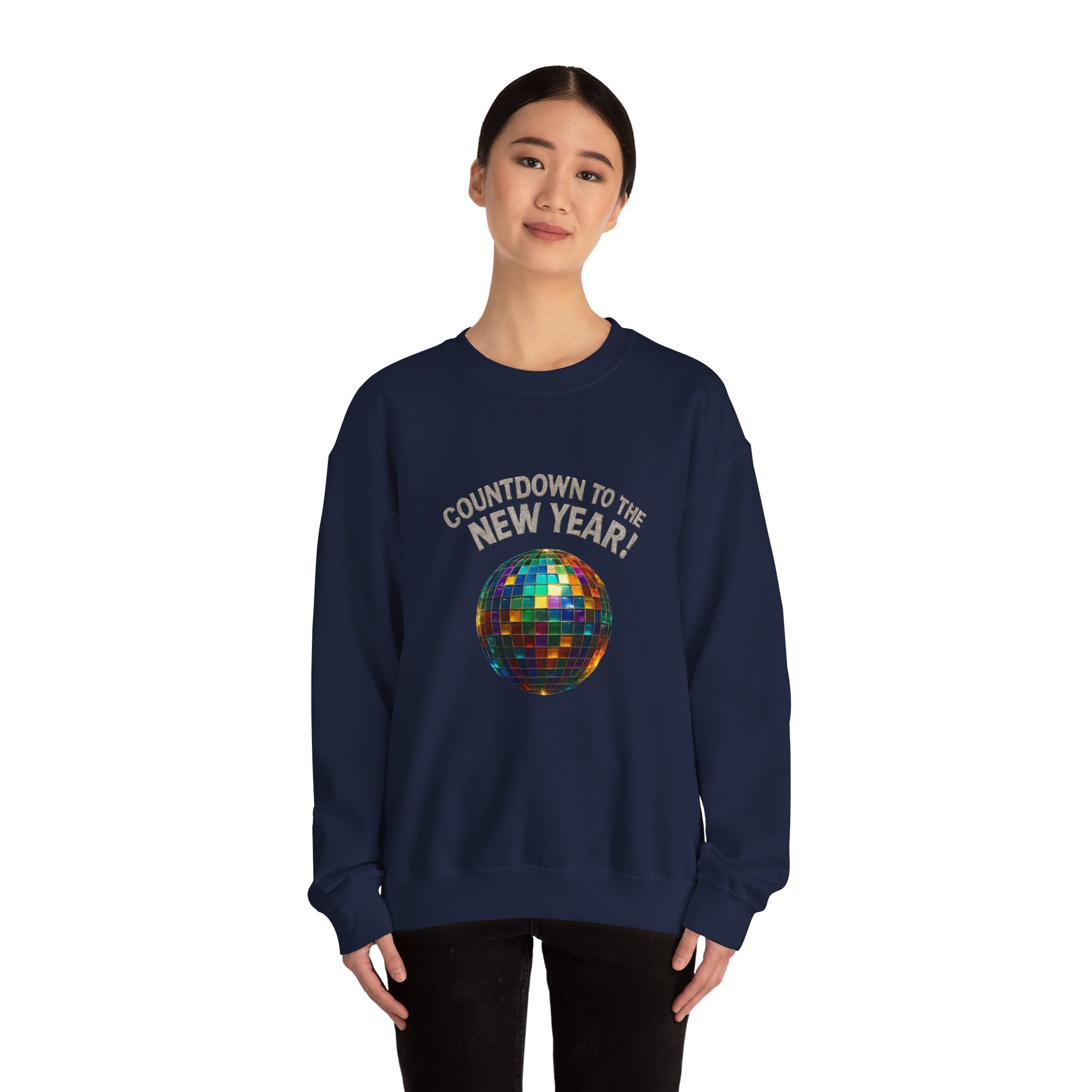 New Year Countdown Sweatshirt — Disco Ball Graphic Crewneck