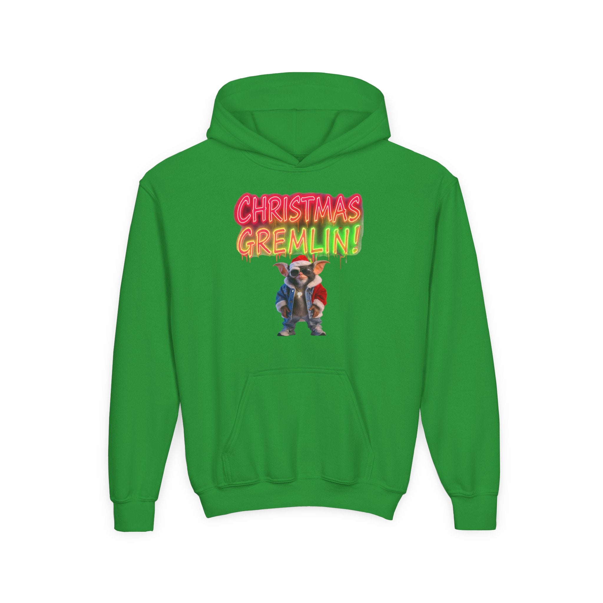 Youth Hoodie — 'Christmas Gremlin' Festive Kids Holiday Sweatshirt