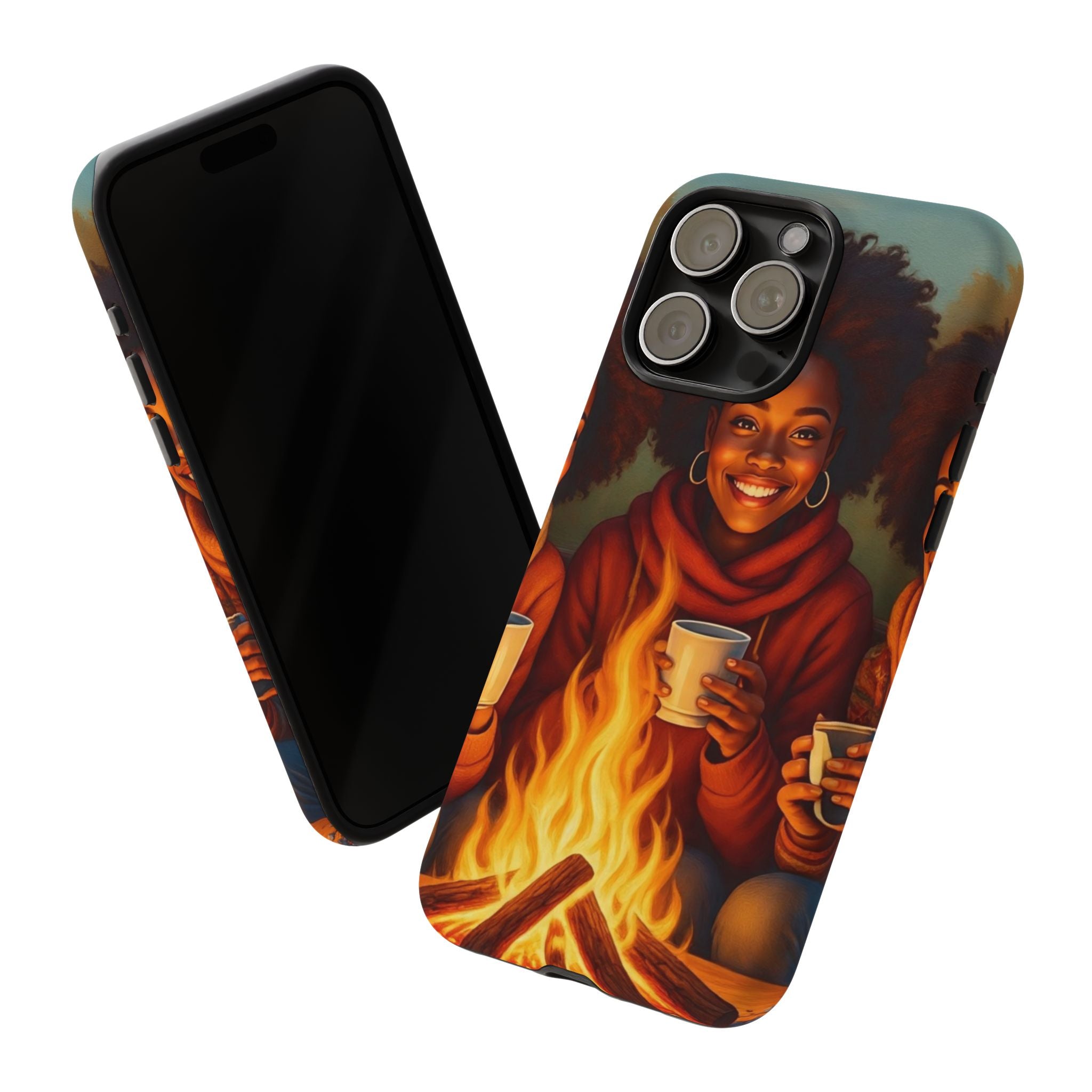 Cozy Phone Case for Campfire Lovers, Tough Cases with Inspirational Design, Perfect Gift for Friends, Birthday Present, Nature Vibe