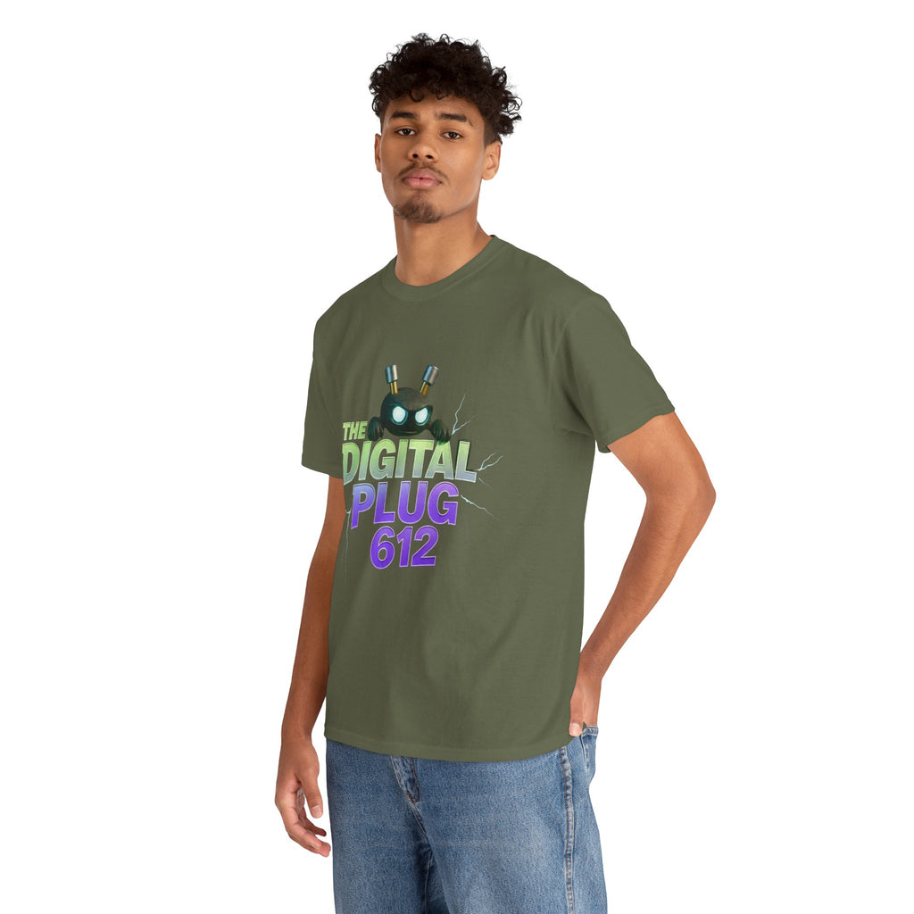 The Digital Plug 612 Tee — Retro Neon Tech Graphic T-Shirt
