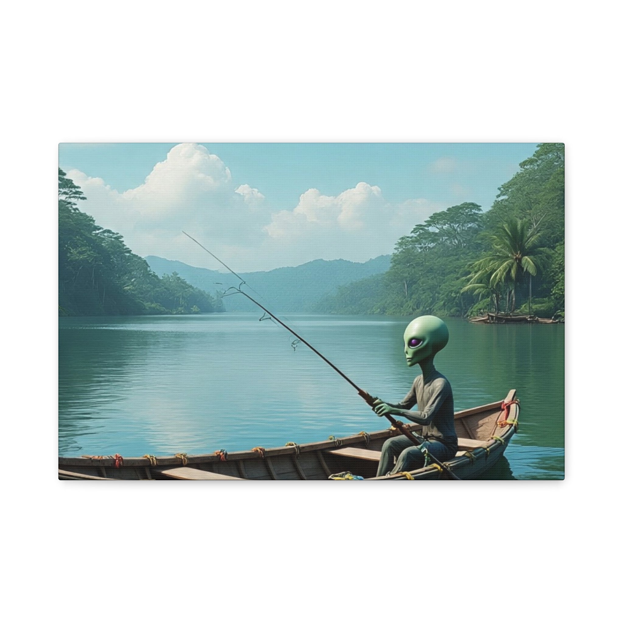 Alien Fishing Canvas Art