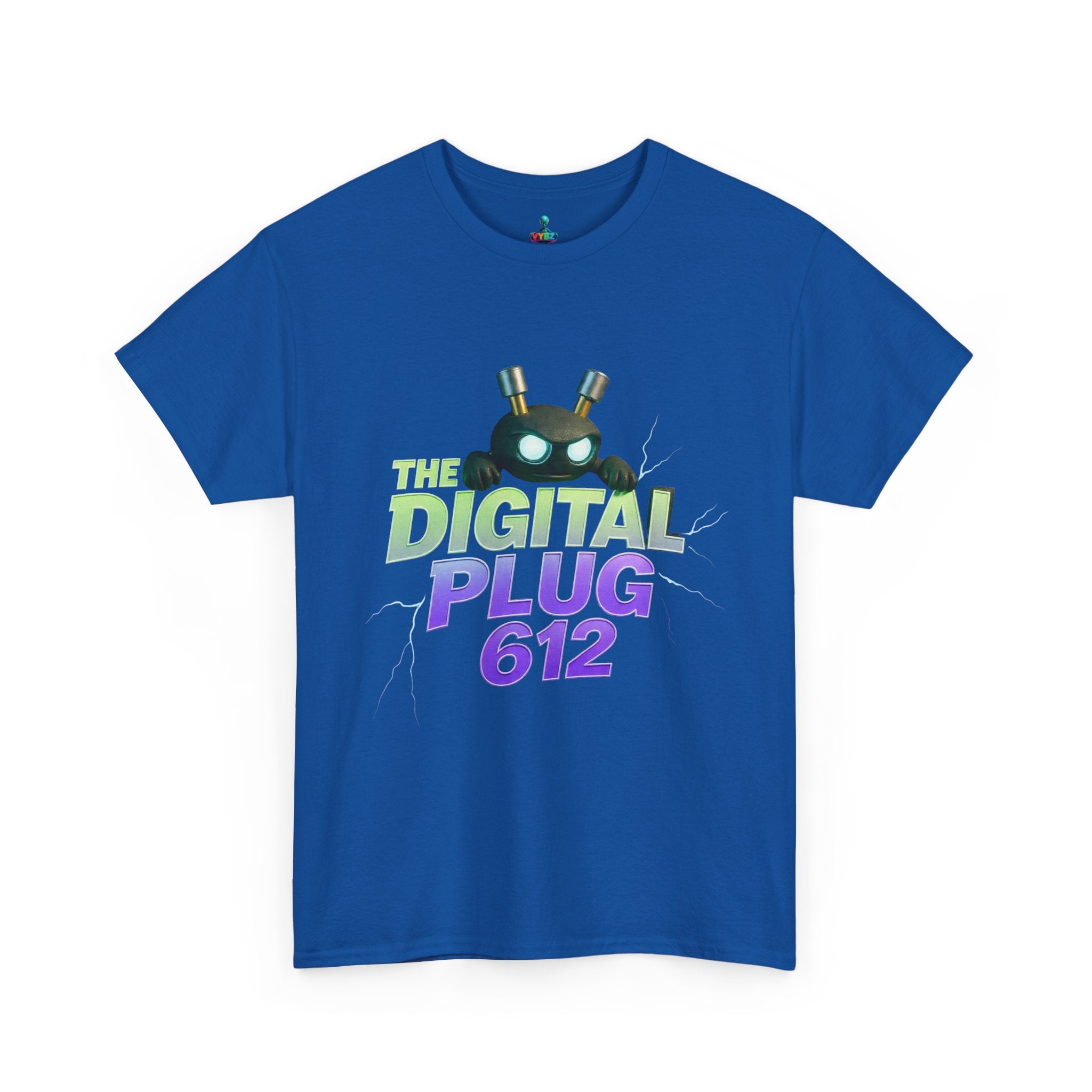 The Digital Plug 612 Tee — Retro Neon Tech Graphic T-Shirt