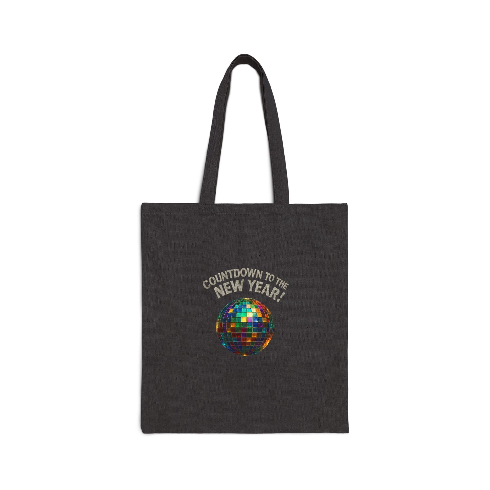 New Year Countdown Tote Bag — Disco Ball Cotton Canvas Tote