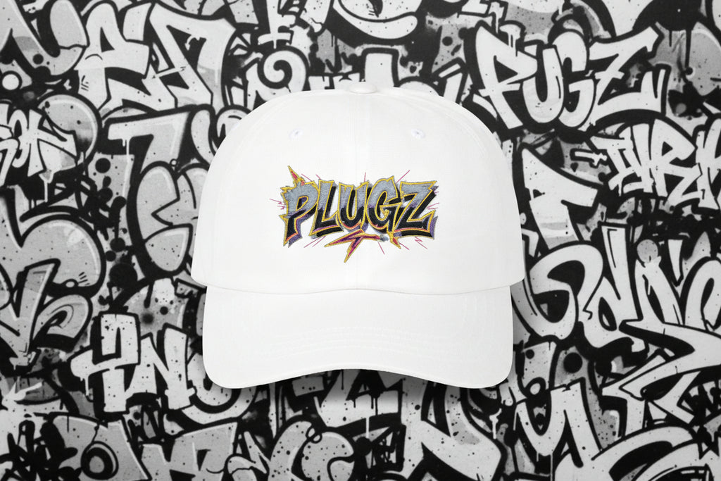 Dad Cap — 'PLUGZ' Street Art Embroidered Baseball Hat