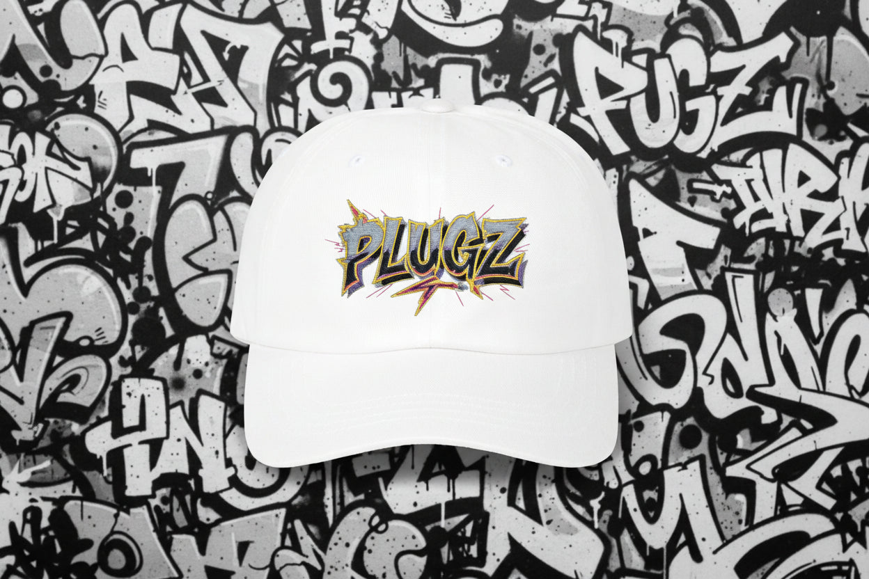 Dad Cap — 'PLUGZ' Street Art Embroidered Baseball Hat