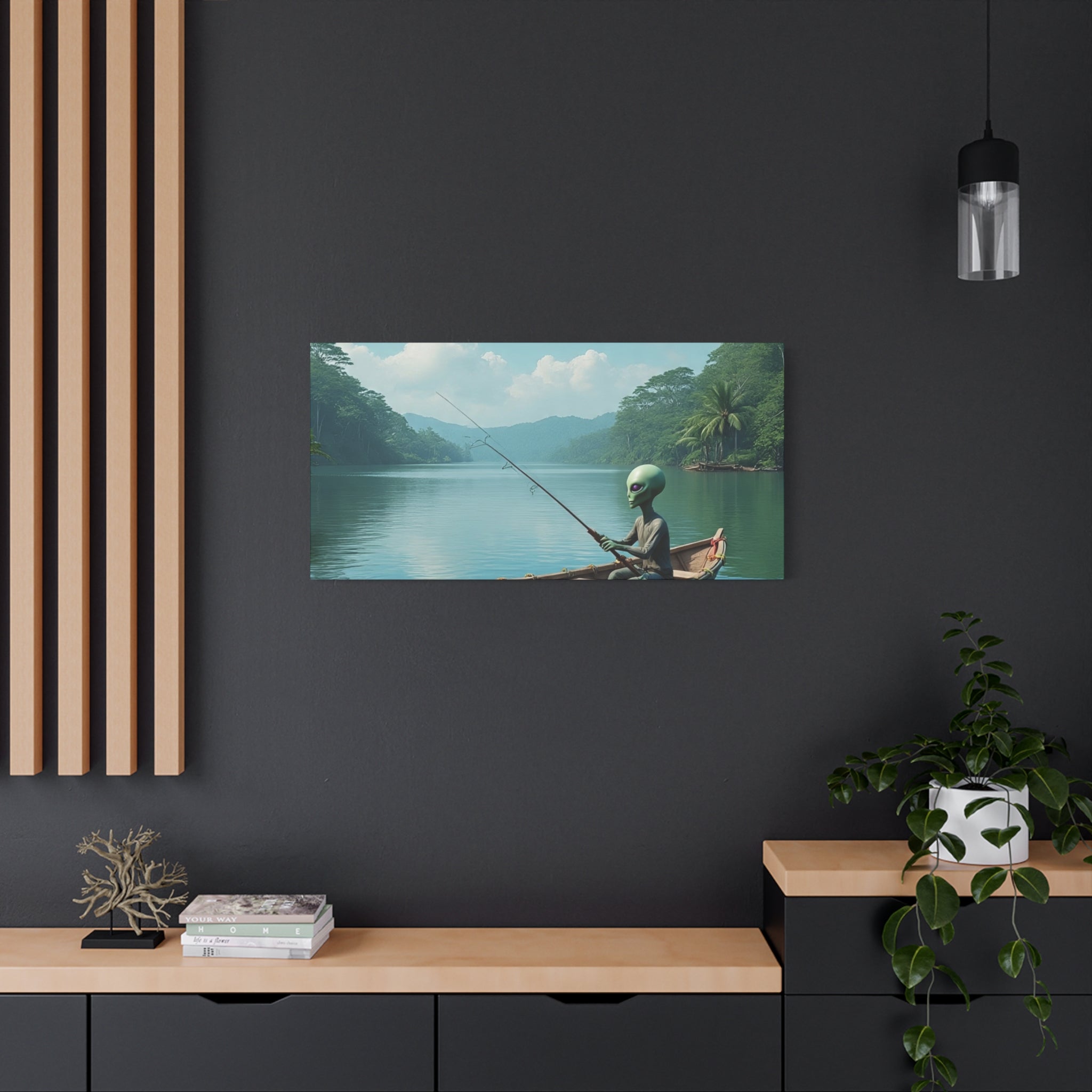 Alien Fishing Canvas Art