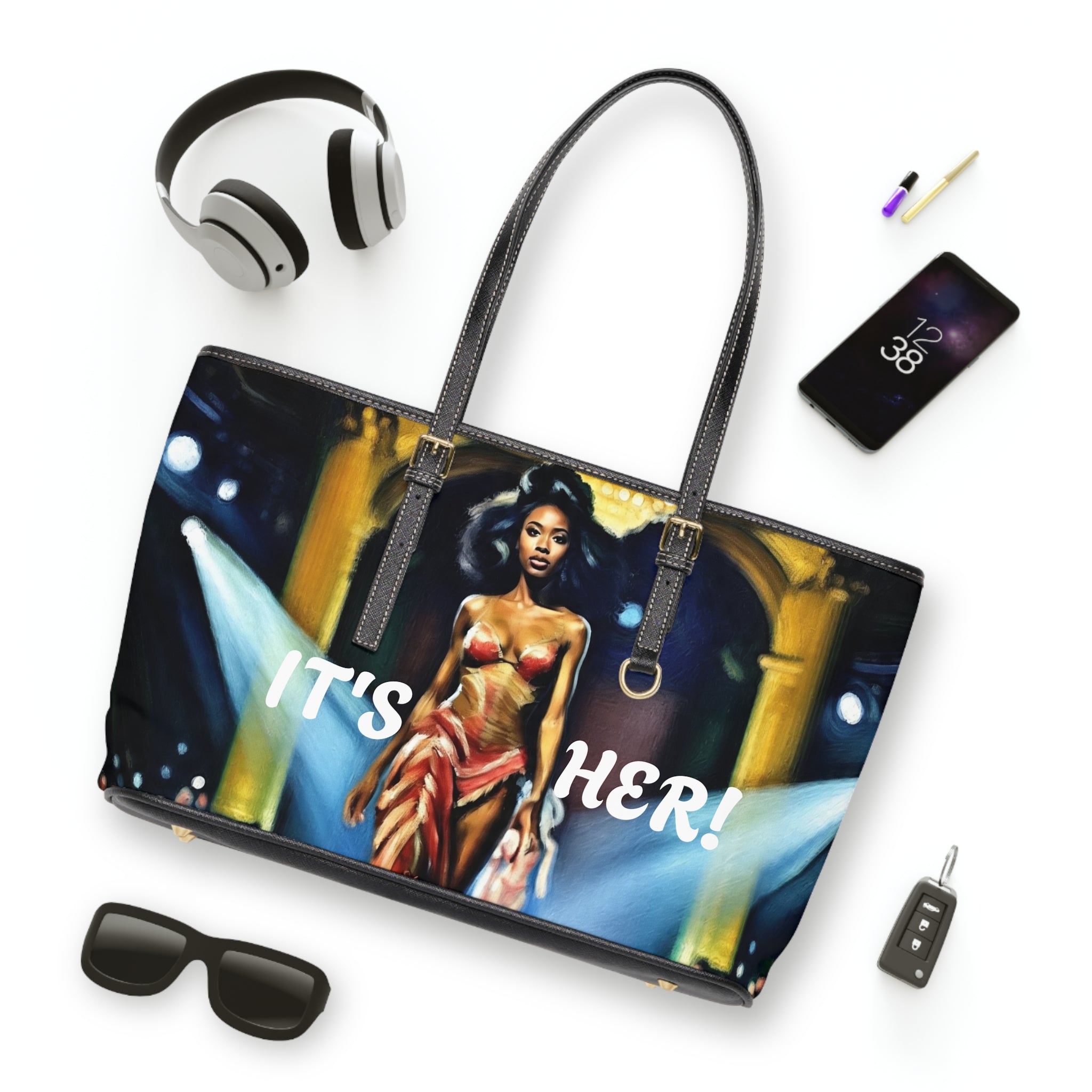 VYBZ "It's Her!/She's Here! Leather Shoulder Bag