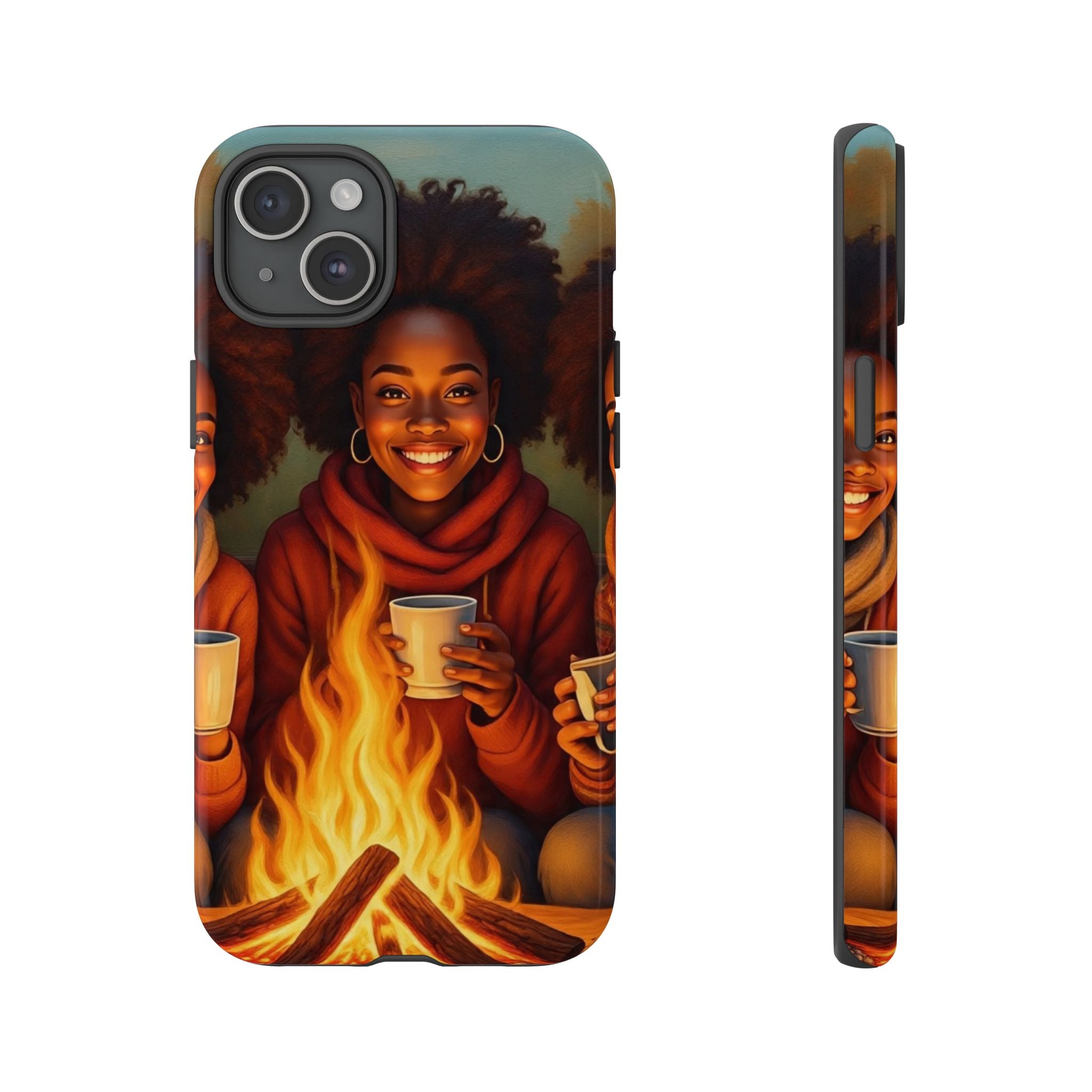 Cozy Phone Case for Campfire Lovers, Tough Cases with Inspirational Design, Perfect Gift for Friends, Birthday Present, Nature Vibe