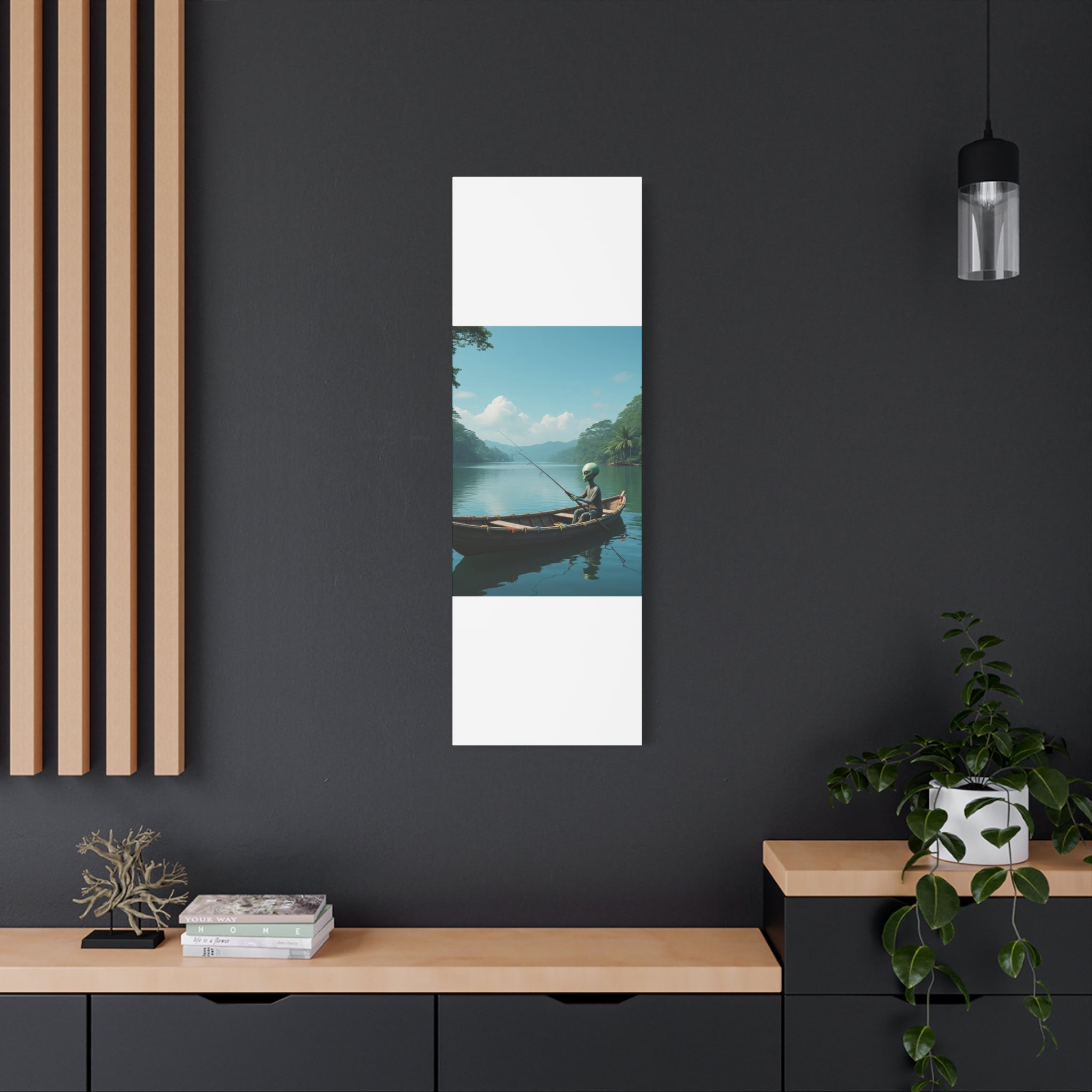 Alien Fishing Canvas Art