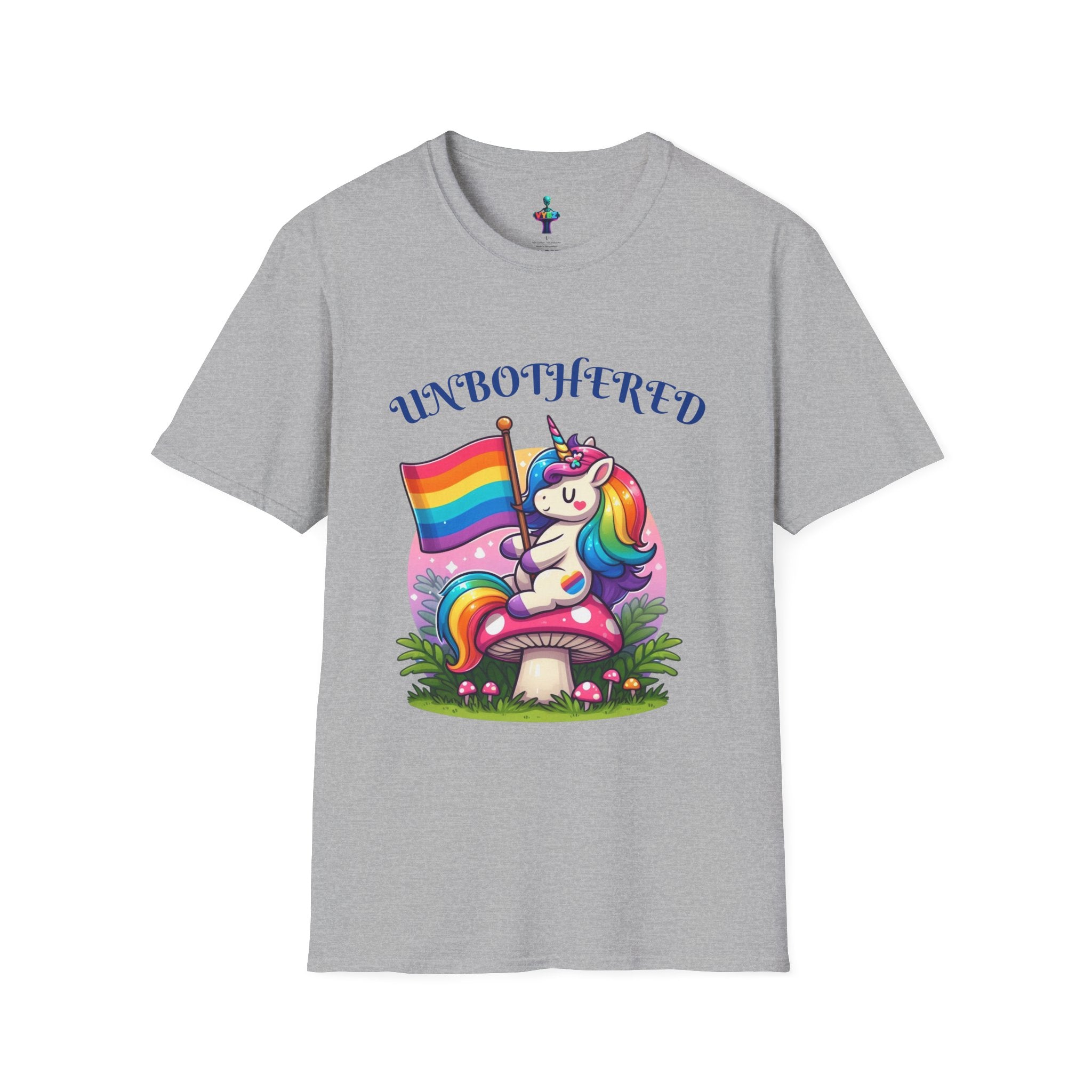 Unisex Pride T-Shirt - Colorful Unbothered Design by VYBZ