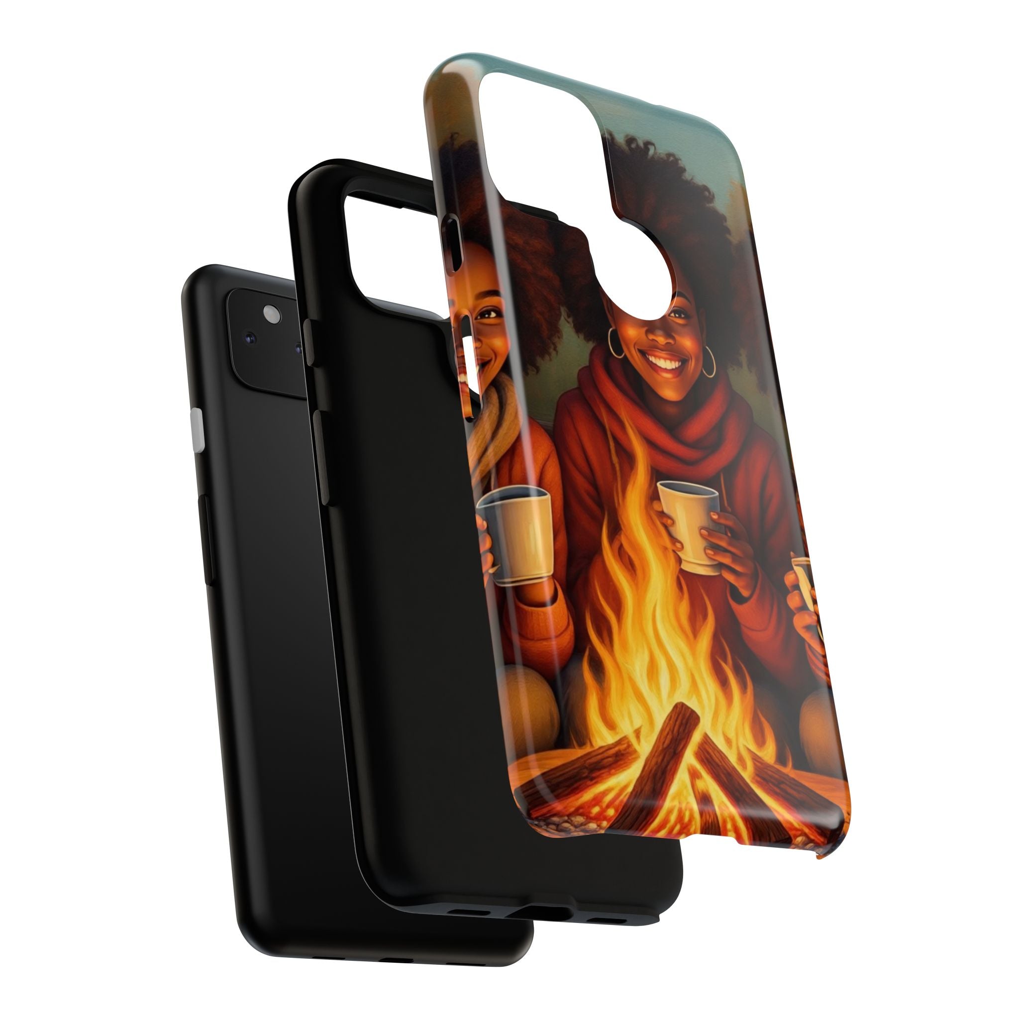 Cozy Phone Case for Campfire Lovers, Tough Cases with Inspirational Design, Perfect Gift for Friends, Birthday Present, Nature Vibe