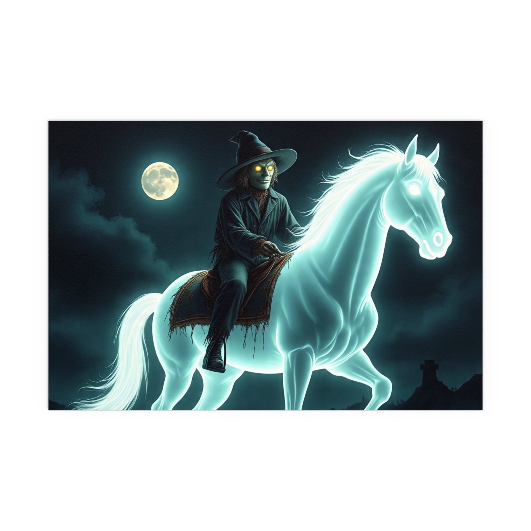 Mystical Wizard Horse Silk Poster, Home Decor, Halloween Art, Wall Art, Gift for Horse Lovers, Indoor and Outdoor Decoration