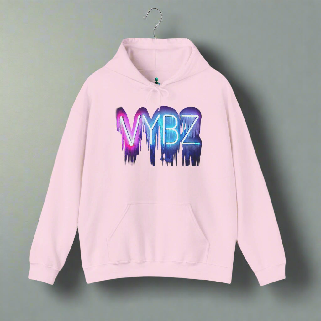 Vibrant VYBZ Unisex Hooded Sweatshirt, Trendy Streetwear, Layering Essential, Gift for Friends, Music Festival Outfit