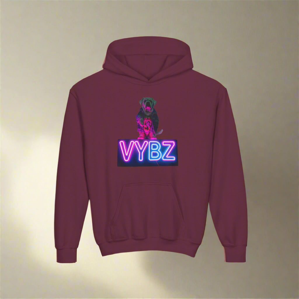 Youth Neon VYBZ Hooded Sweatshirt - Stylish, Comfortable, Gift for Teens, Streetwear, Party Wear, Cool Graphic Hoodie