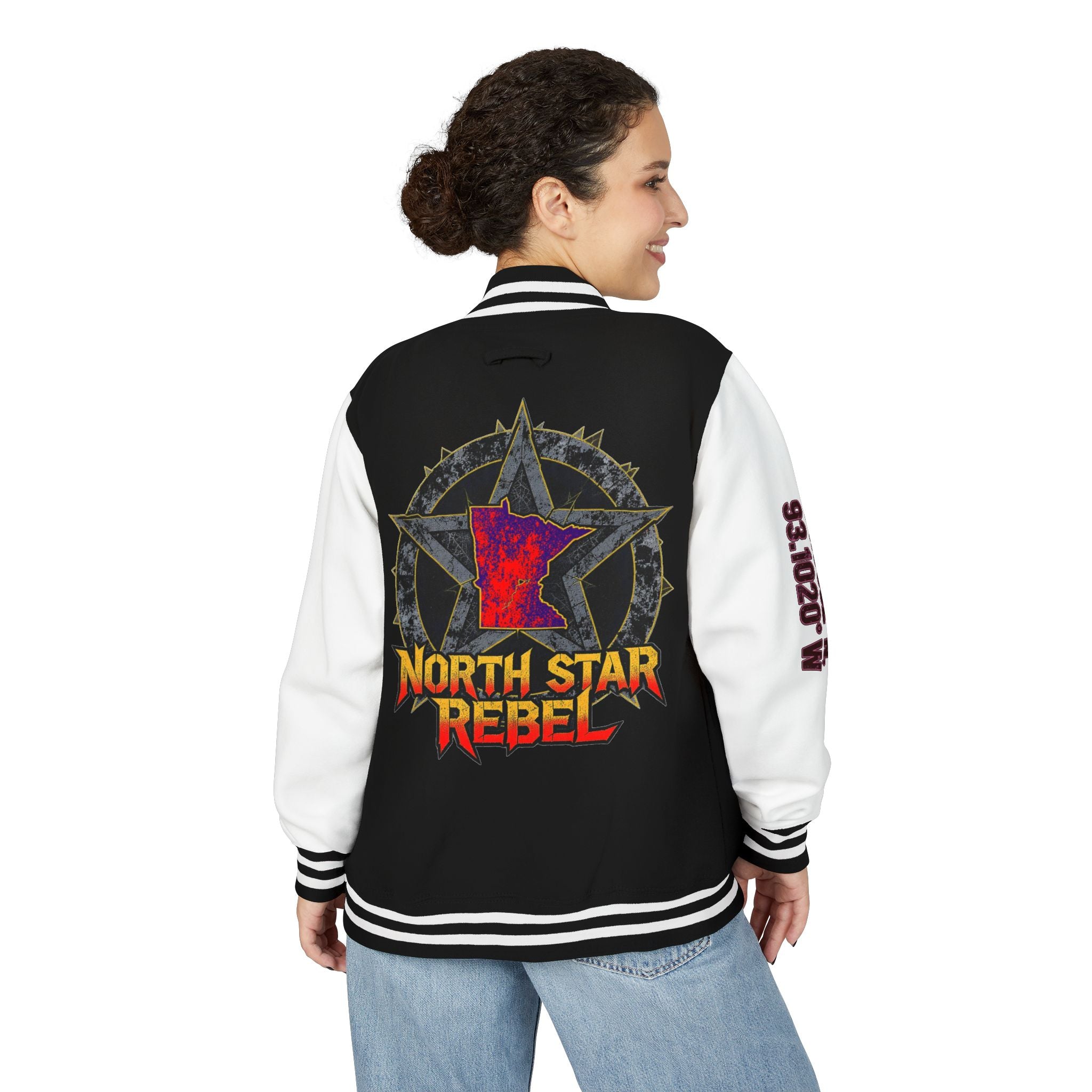 Letterman Jacket — North Star Rebel Graphic varsity jacket