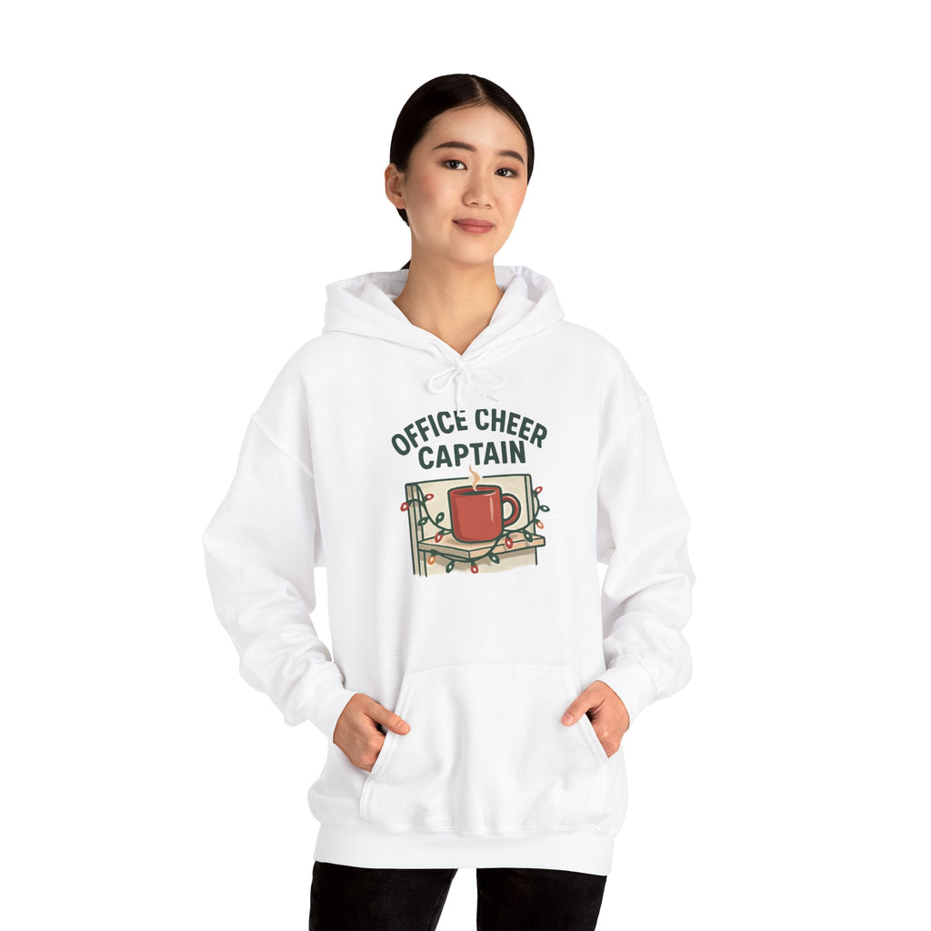 Office Cheer Captain Hoodie — Festive Holiday Mug Christmas Sweatshirt