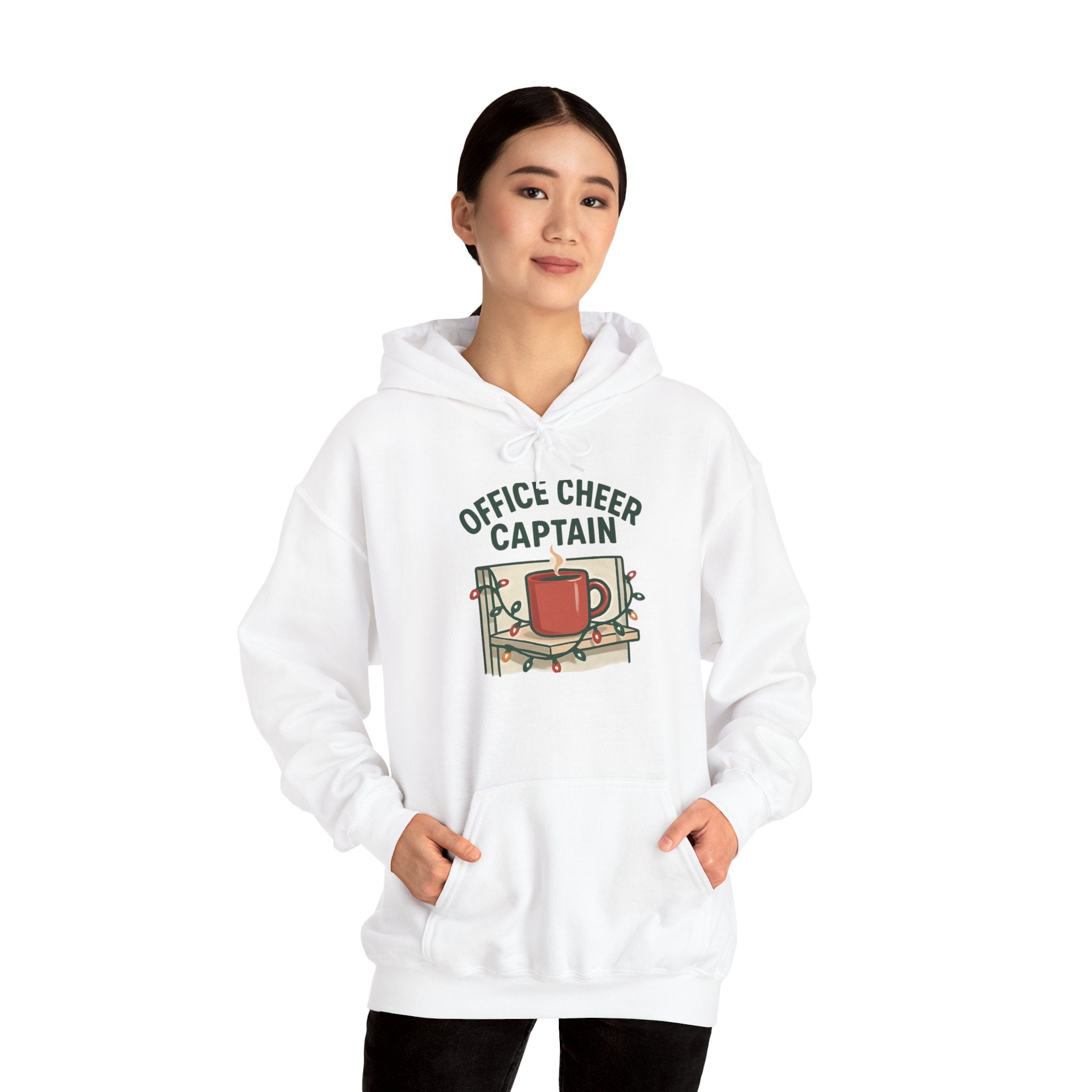 Office Cheer Captain Hoodie — Festive Holiday Mug Christmas Sweatshirt