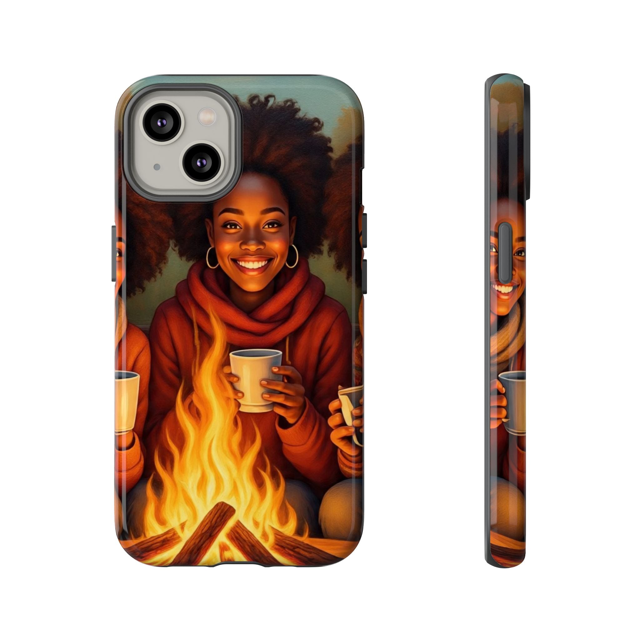 Cozy Phone Case for Campfire Lovers, Tough Cases with Inspirational Design, Perfect Gift for Friends, Birthday Present, Nature Vibe
