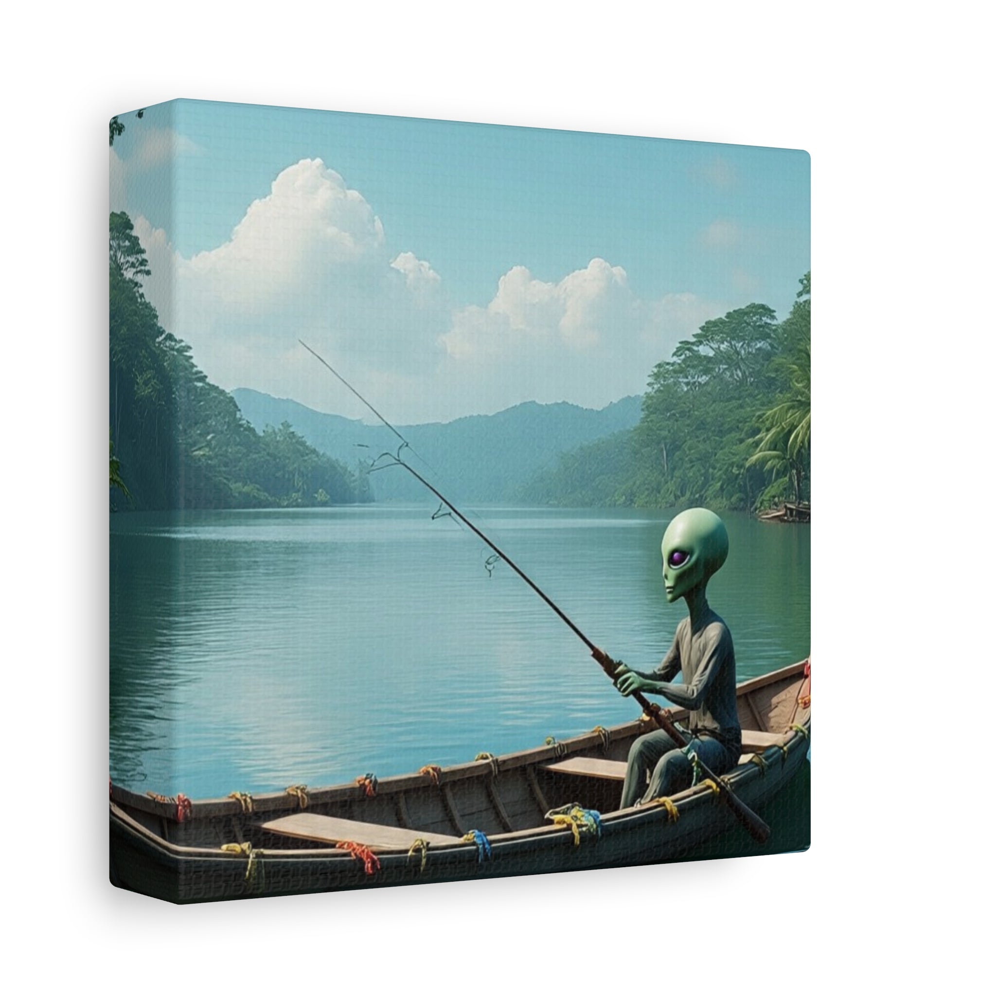 Alien Fishing Canvas Art