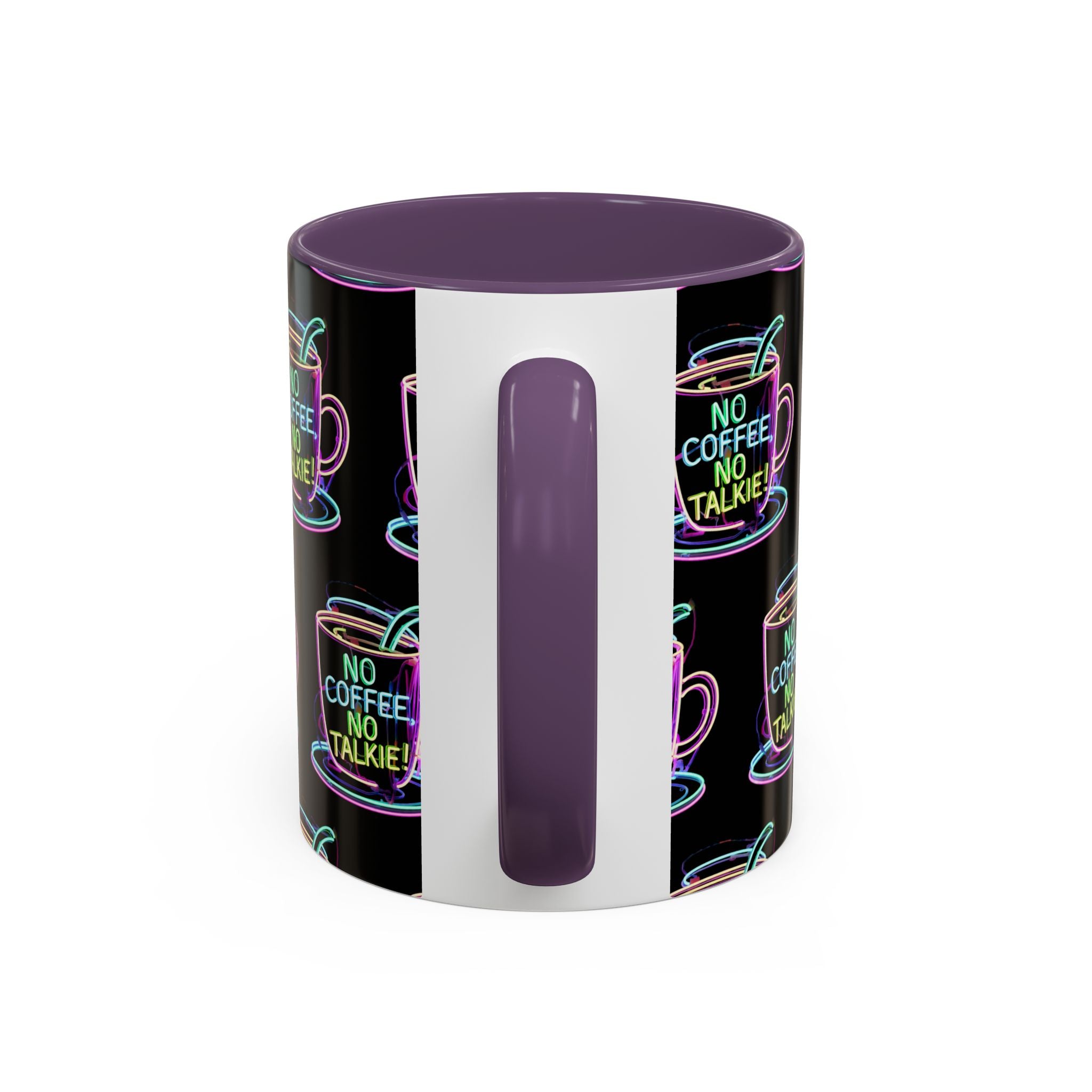 Coffee Mug — "No Coffee No Talkie" Neon Accent Mug