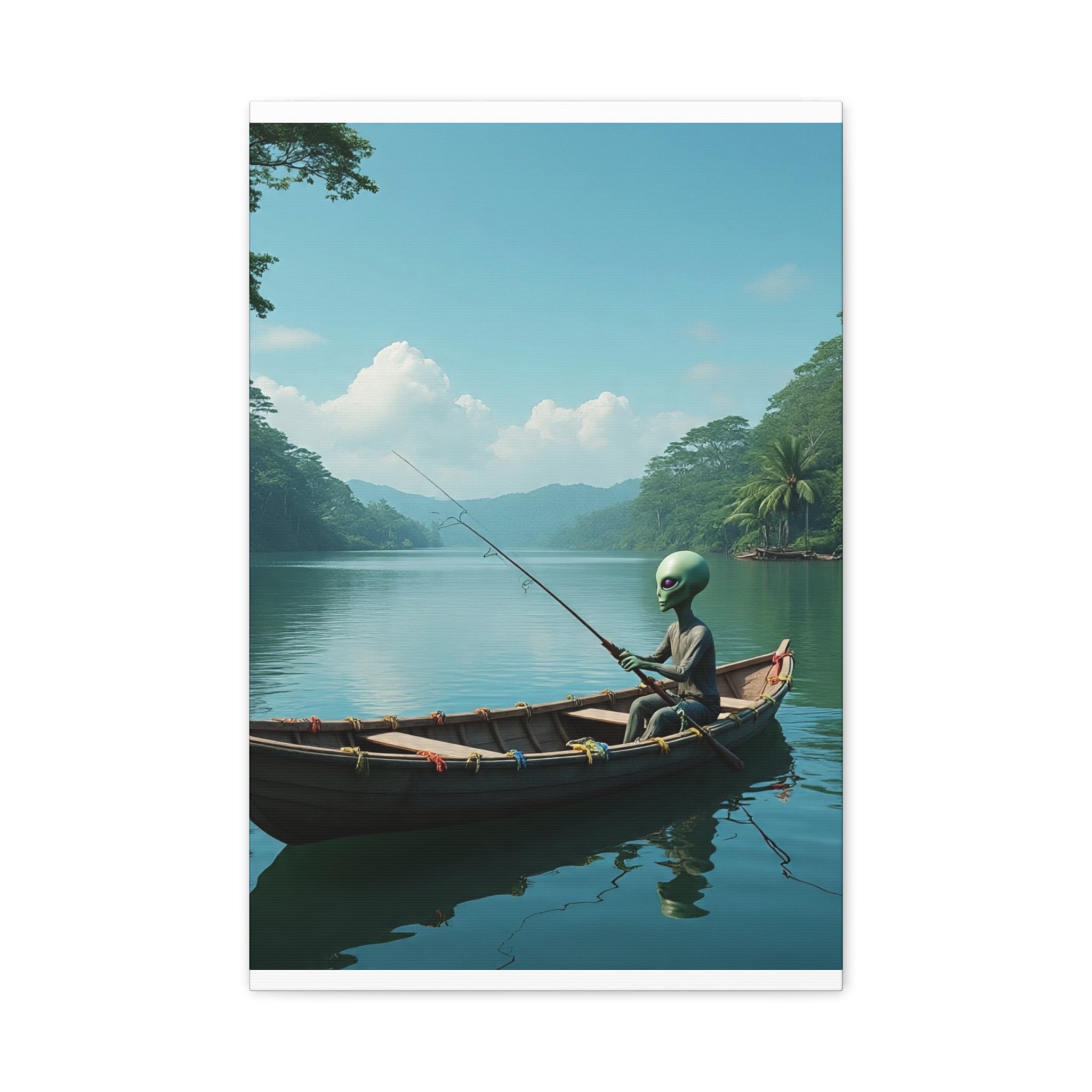 Alien Fishing Canvas Art
