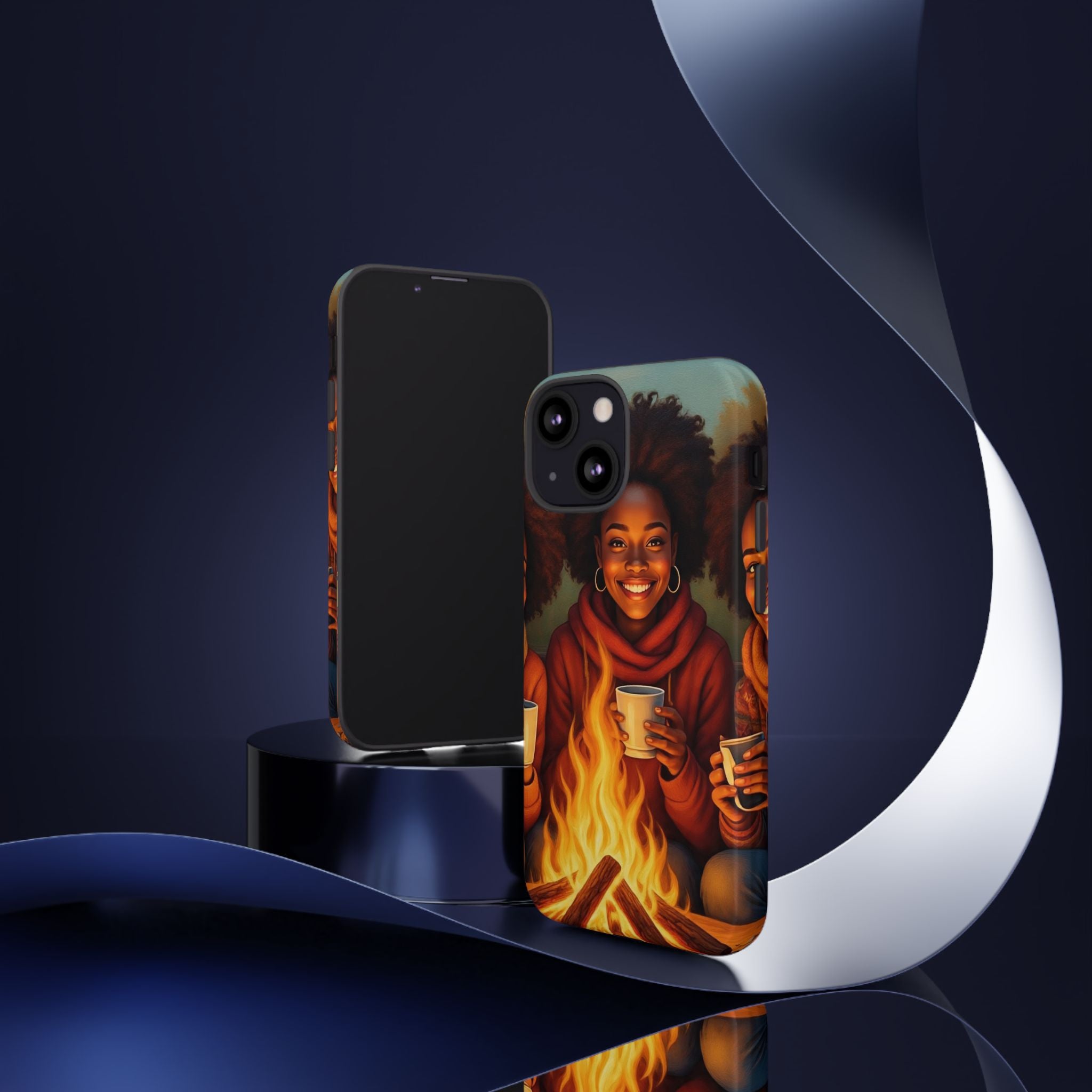 Cozy Phone Case for Campfire Lovers, Tough Cases with Inspirational Design, Perfect Gift for Friends, Birthday Present, Nature Vibe