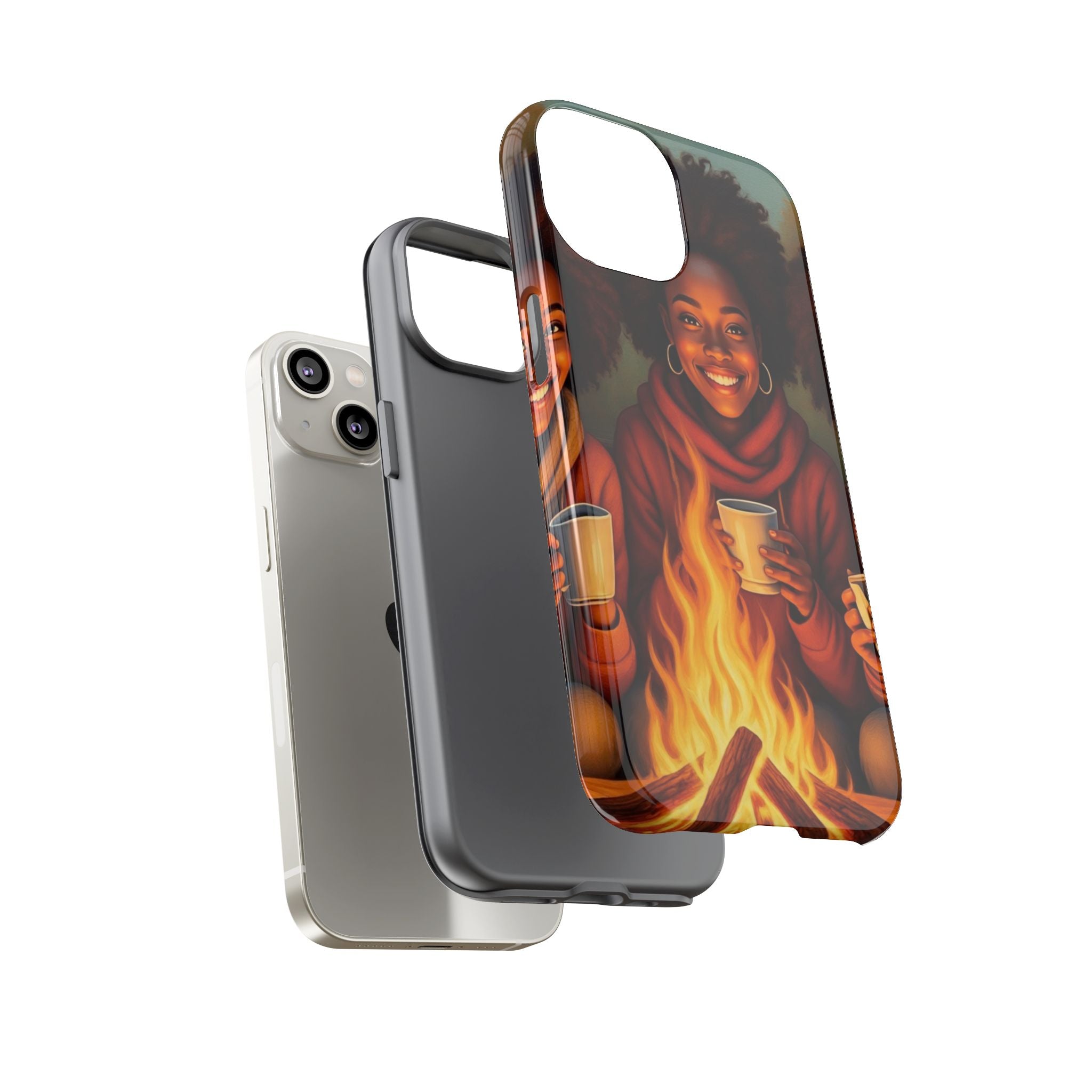 Cozy Phone Case for Campfire Lovers, Tough Cases with Inspirational Design, Perfect Gift for Friends, Birthday Present, Nature Vibe