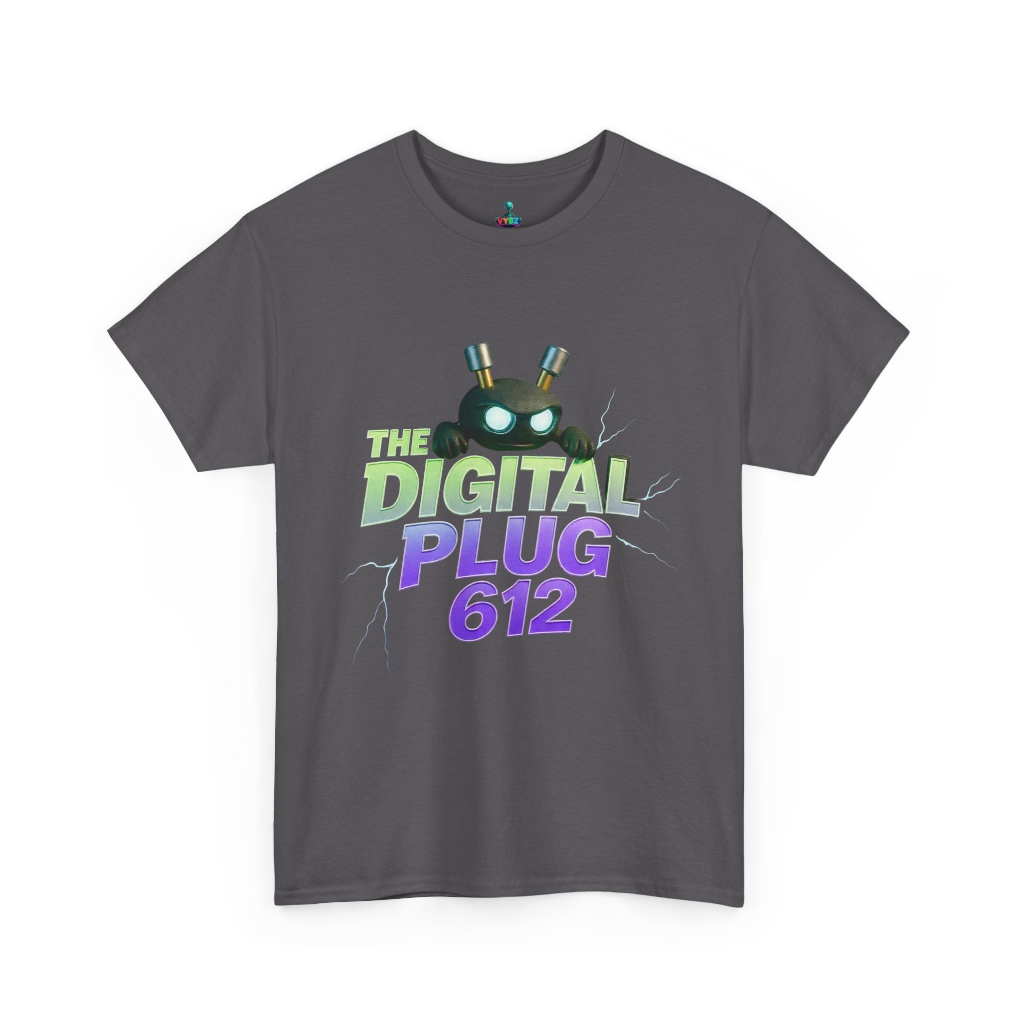 The Digital Plug 612 Tee — Retro Neon Tech Graphic T-Shirt