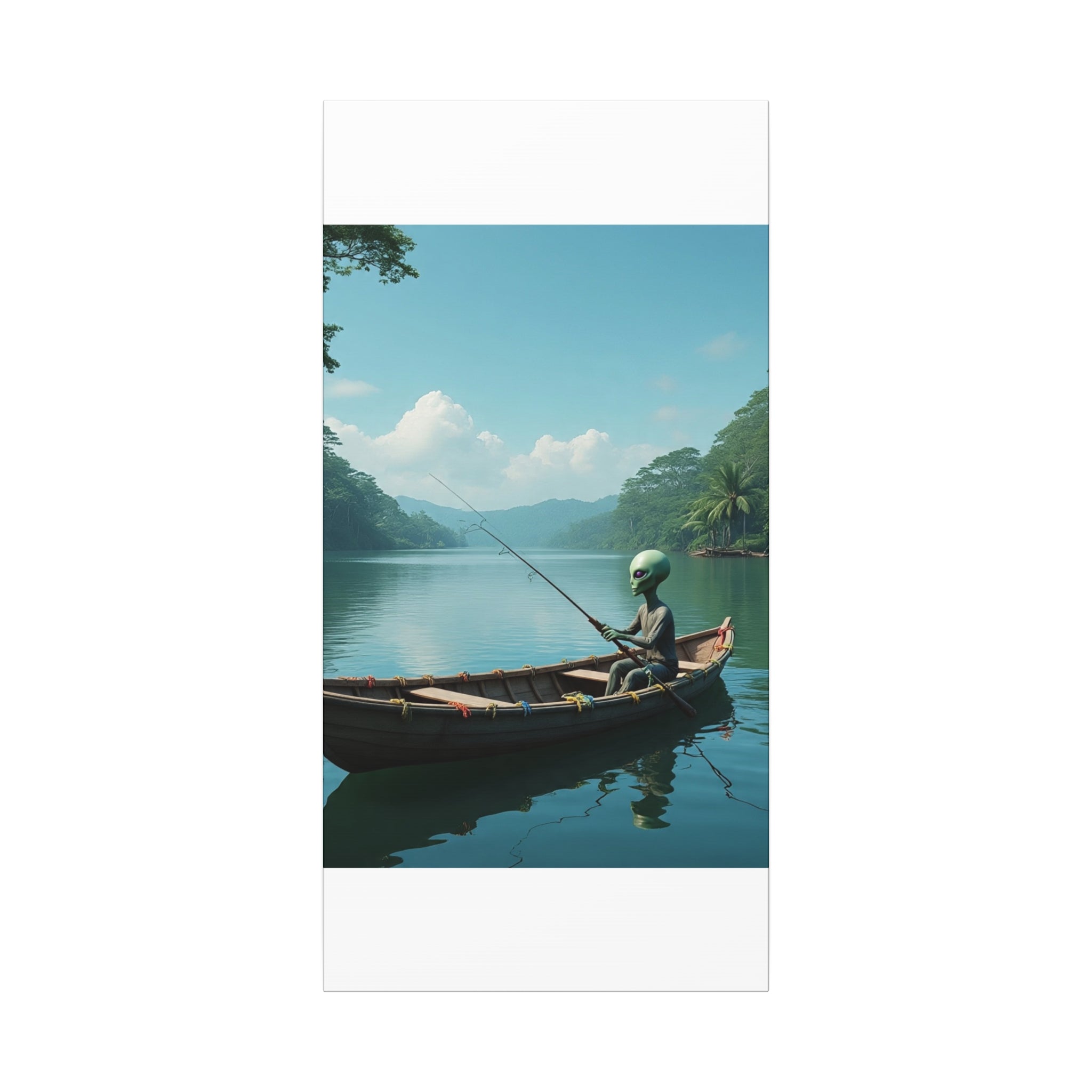 Alien Fishing Canvas Art