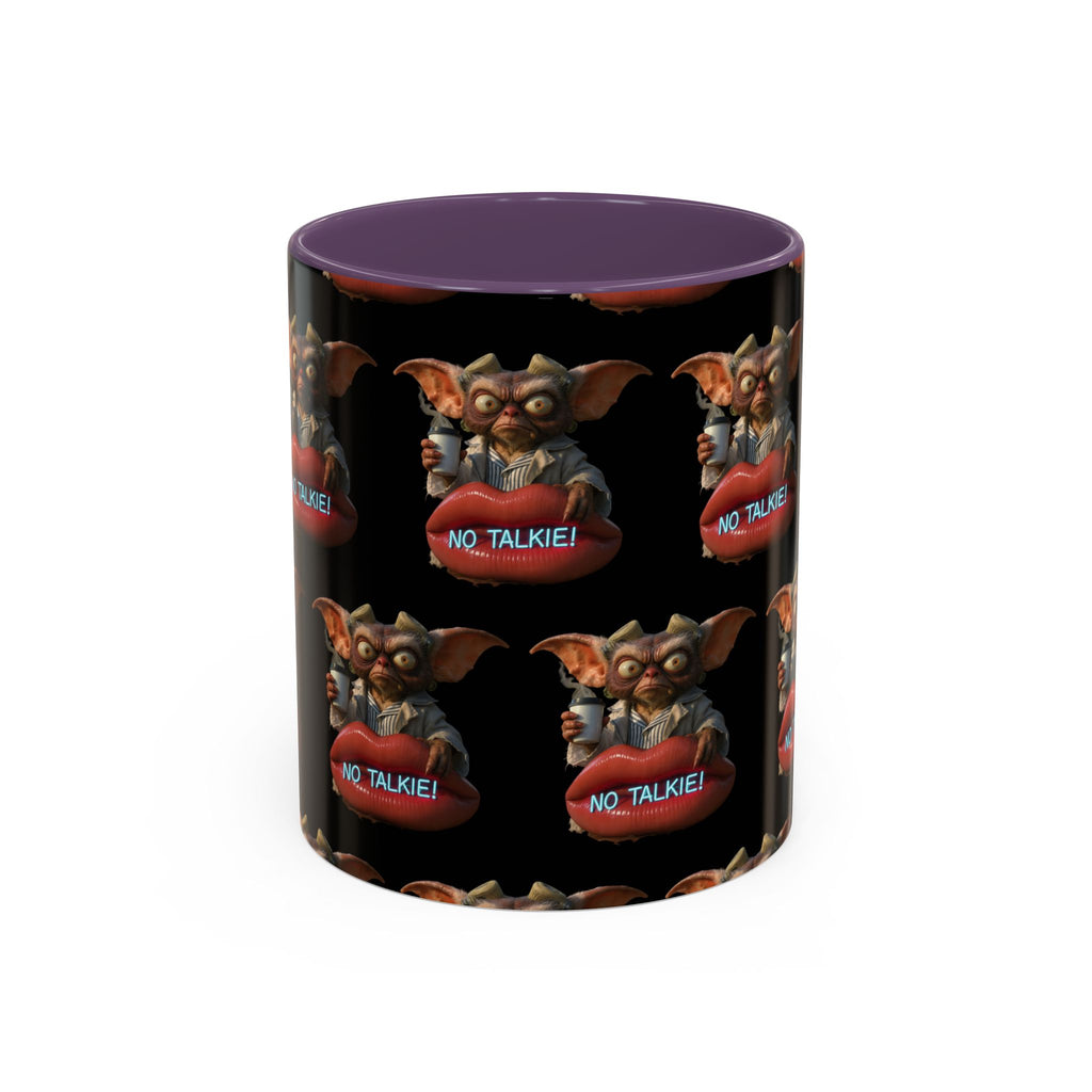 No Talkie Coffee Mug — Funny Grumpy Creature Accent Mug (11/15oz)