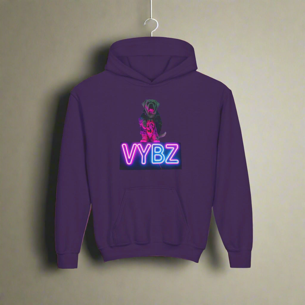 Youth Neon VYBZ Hooded Sweatshirt - Stylish, Comfortable, Gift for Teens, Streetwear, Party Wear, Cool Graphic Hoodie
