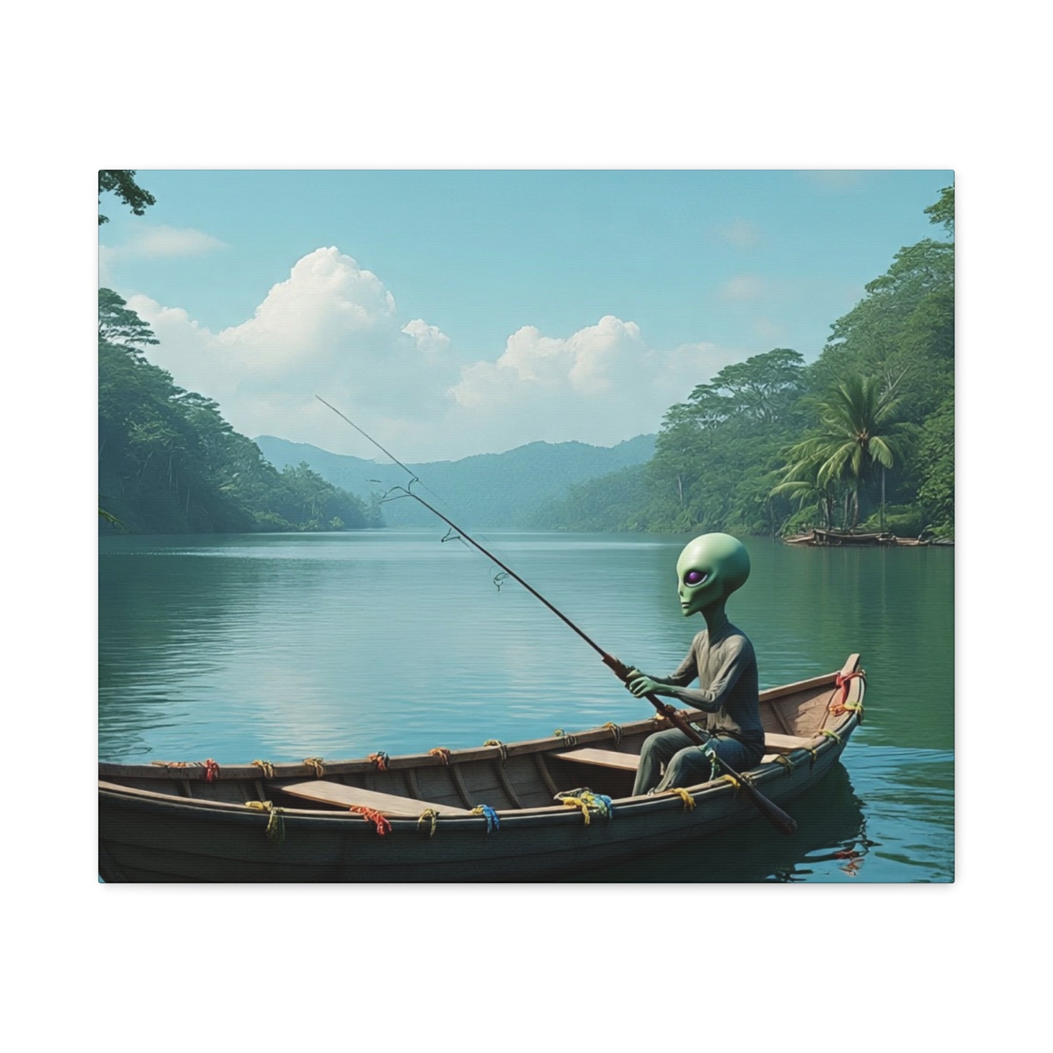 Alien Fishing Canvas Art