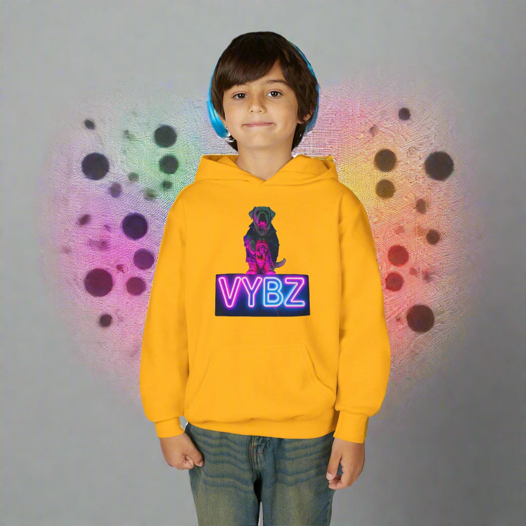 Youth Neon VYBZ Hooded Sweatshirt - Stylish, Comfortable, Gift for Teens, Streetwear, Party Wear, Cool Graphic Hoodie