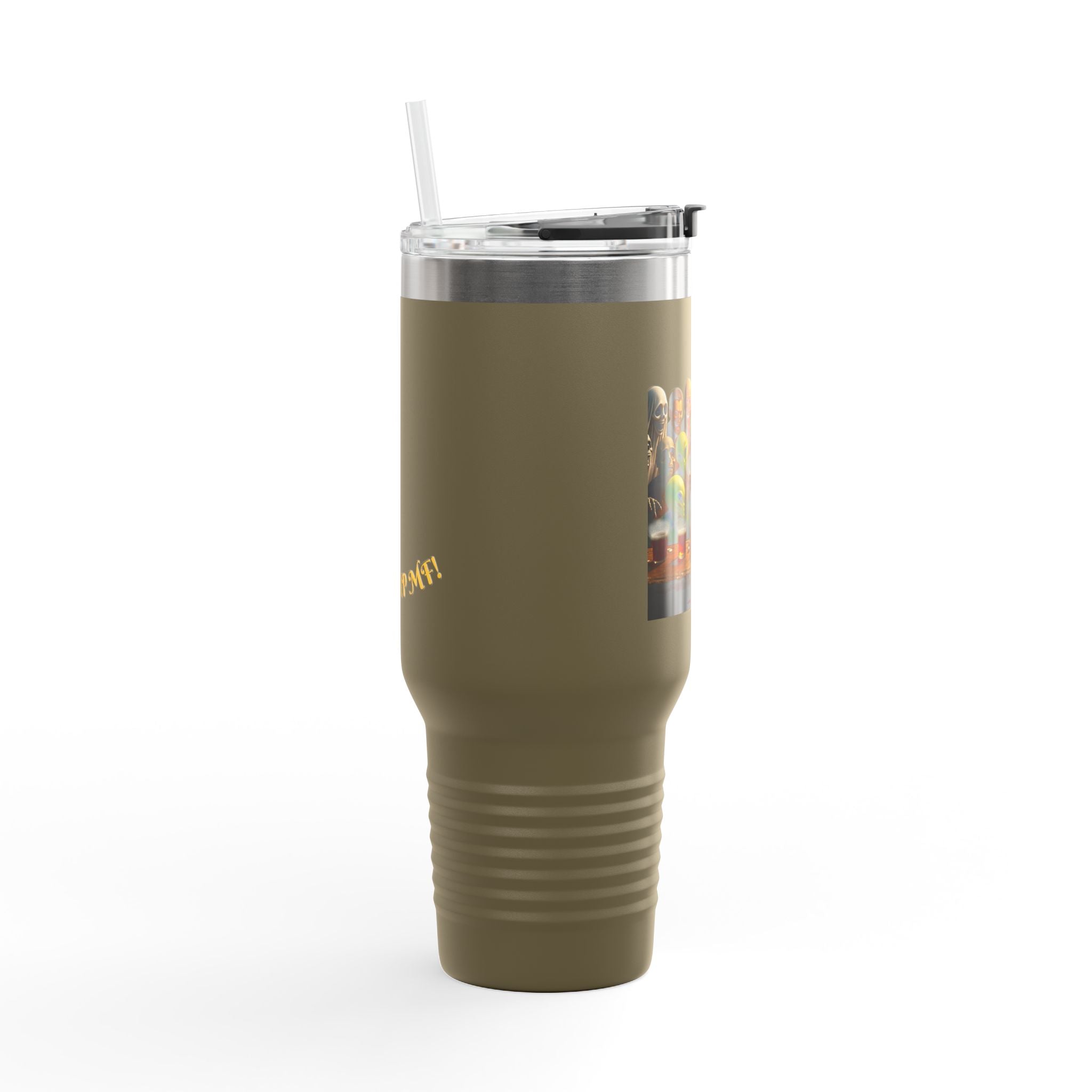 Travel Mug, Humorous Aliens Monsters Ghosts Design, 40oz