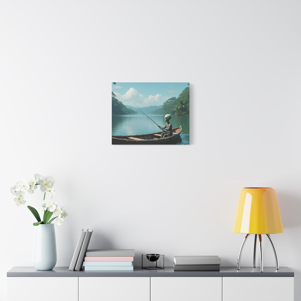 Alien Fishing Canvas Art