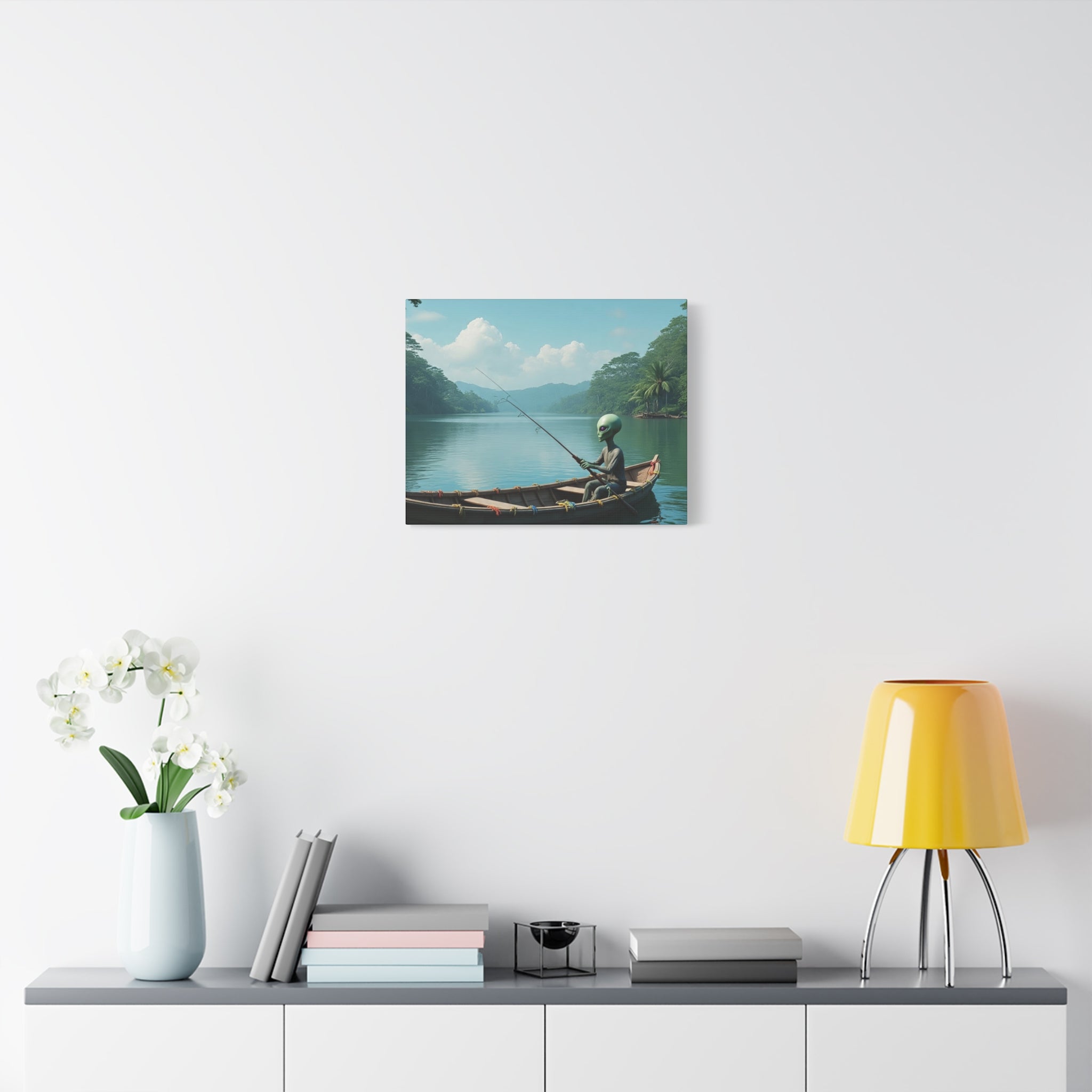 Alien Fishing Canvas Art