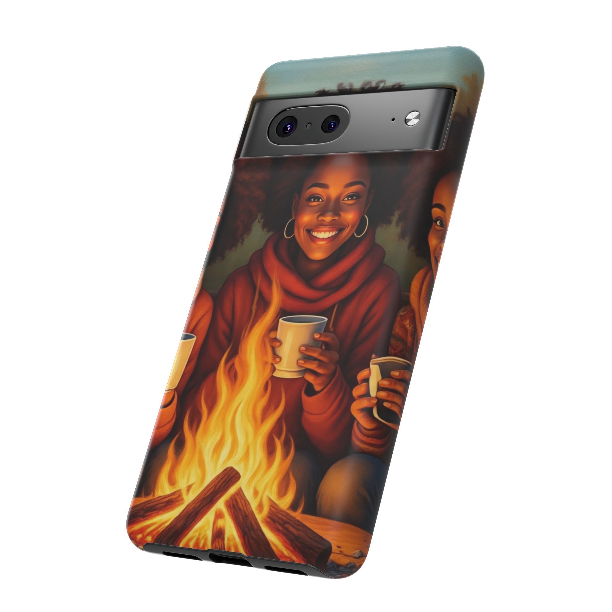 Cozy Phone Case for Campfire Lovers, Tough Cases with Inspirational Design, Perfect Gift for Friends, Birthday Present, Nature Vibe