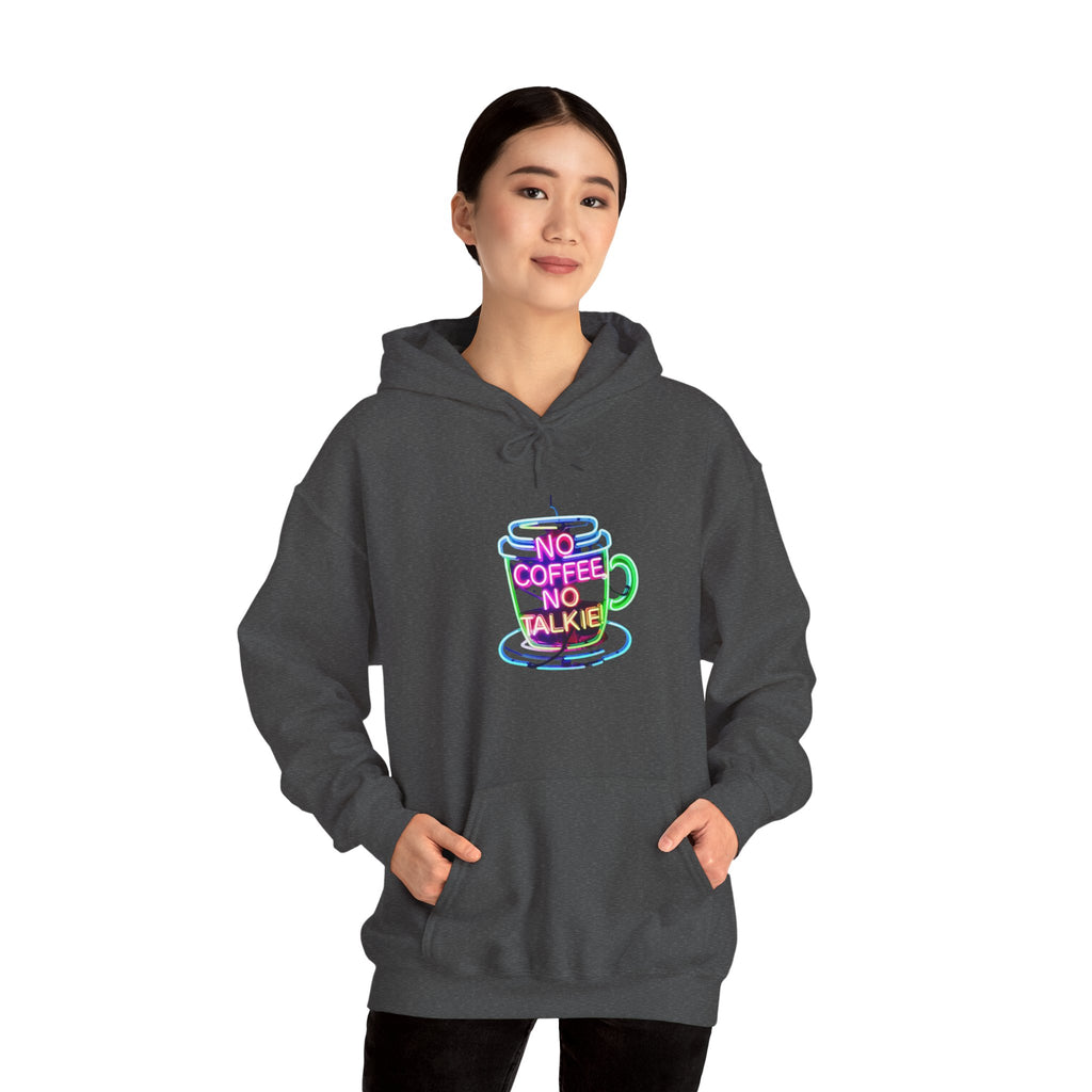 Hoodie - "No Coffee No Talkie" Colorful Coffee Cup Hoodie