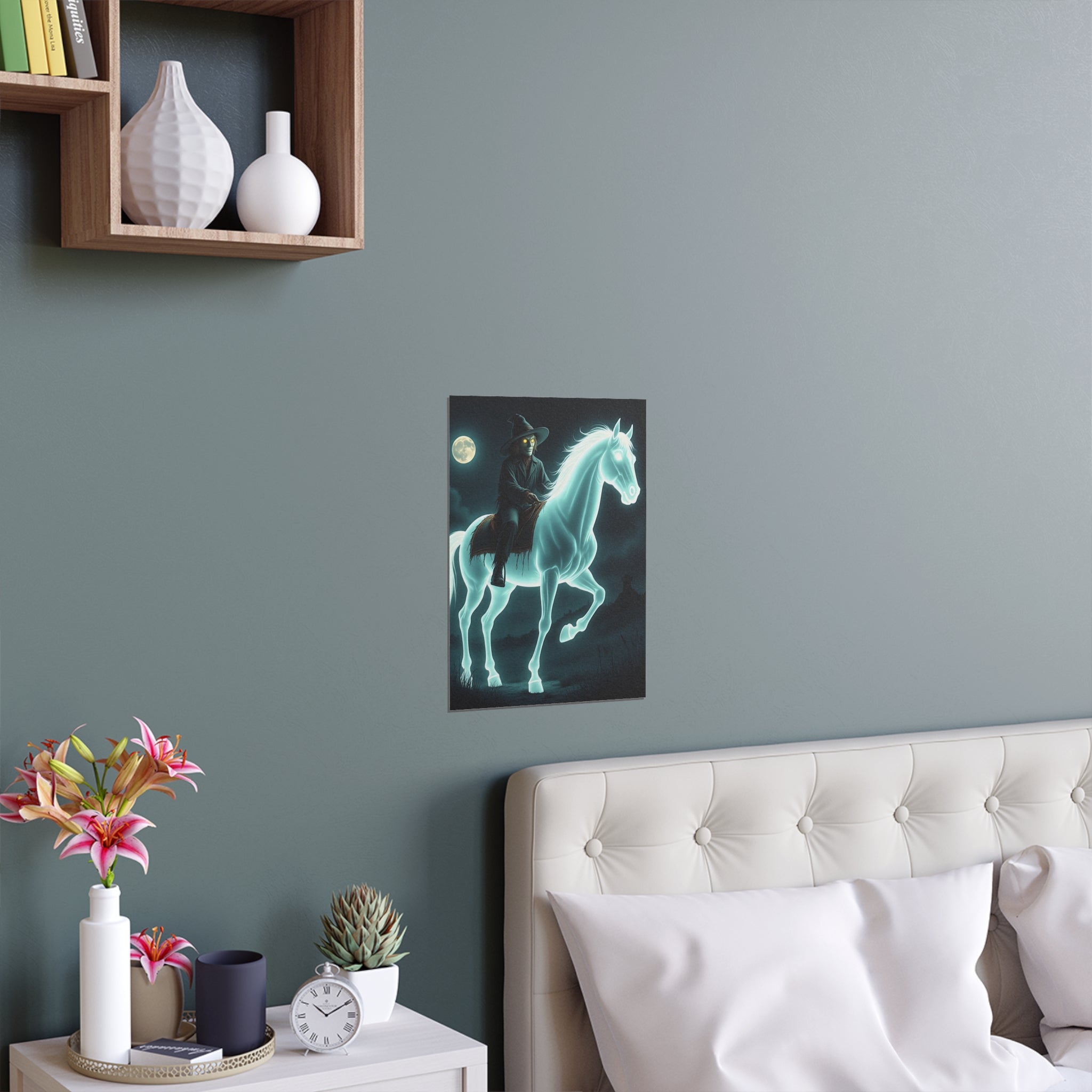 Mystical Wizard Horse Silk Poster, Home Decor, Halloween Art, Wall Art, Gift for Horse Lovers, Indoor and Outdoor Decoration