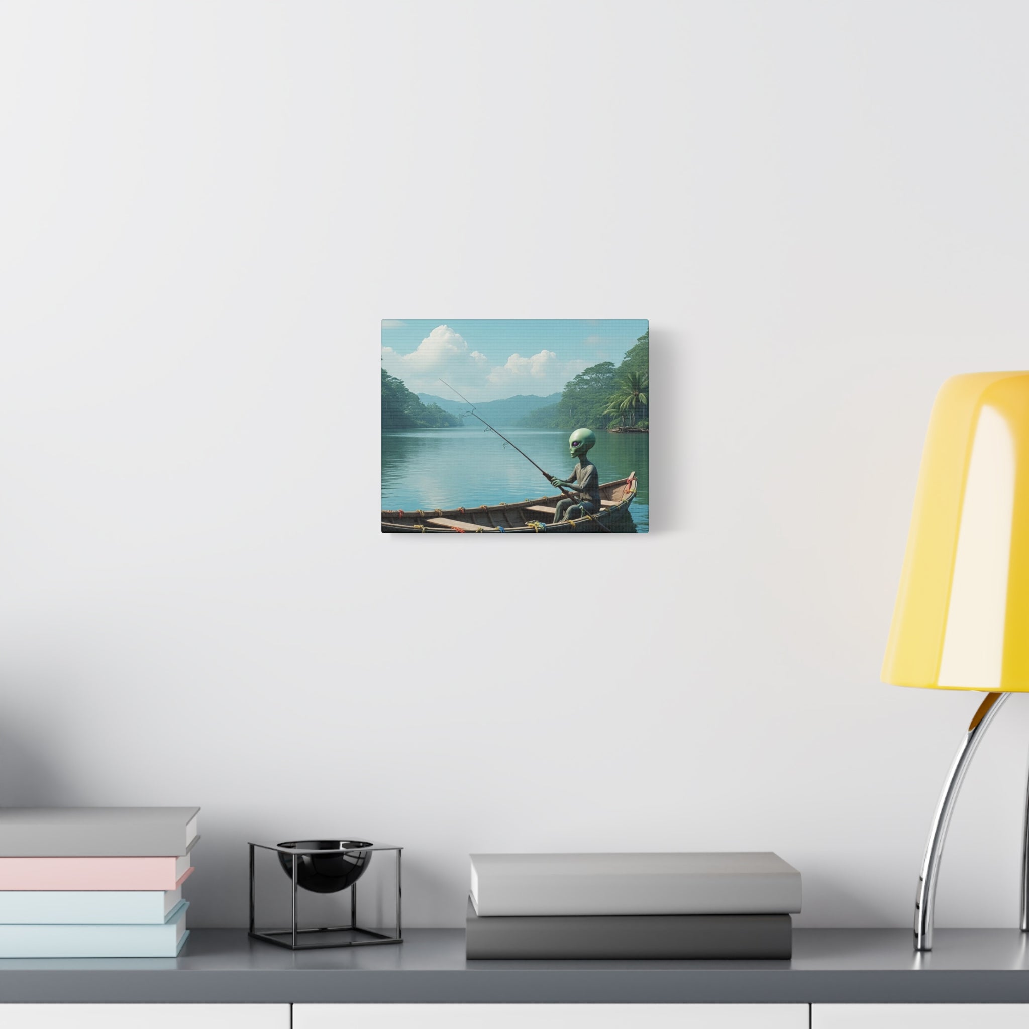 Alien Fishing Canvas Art